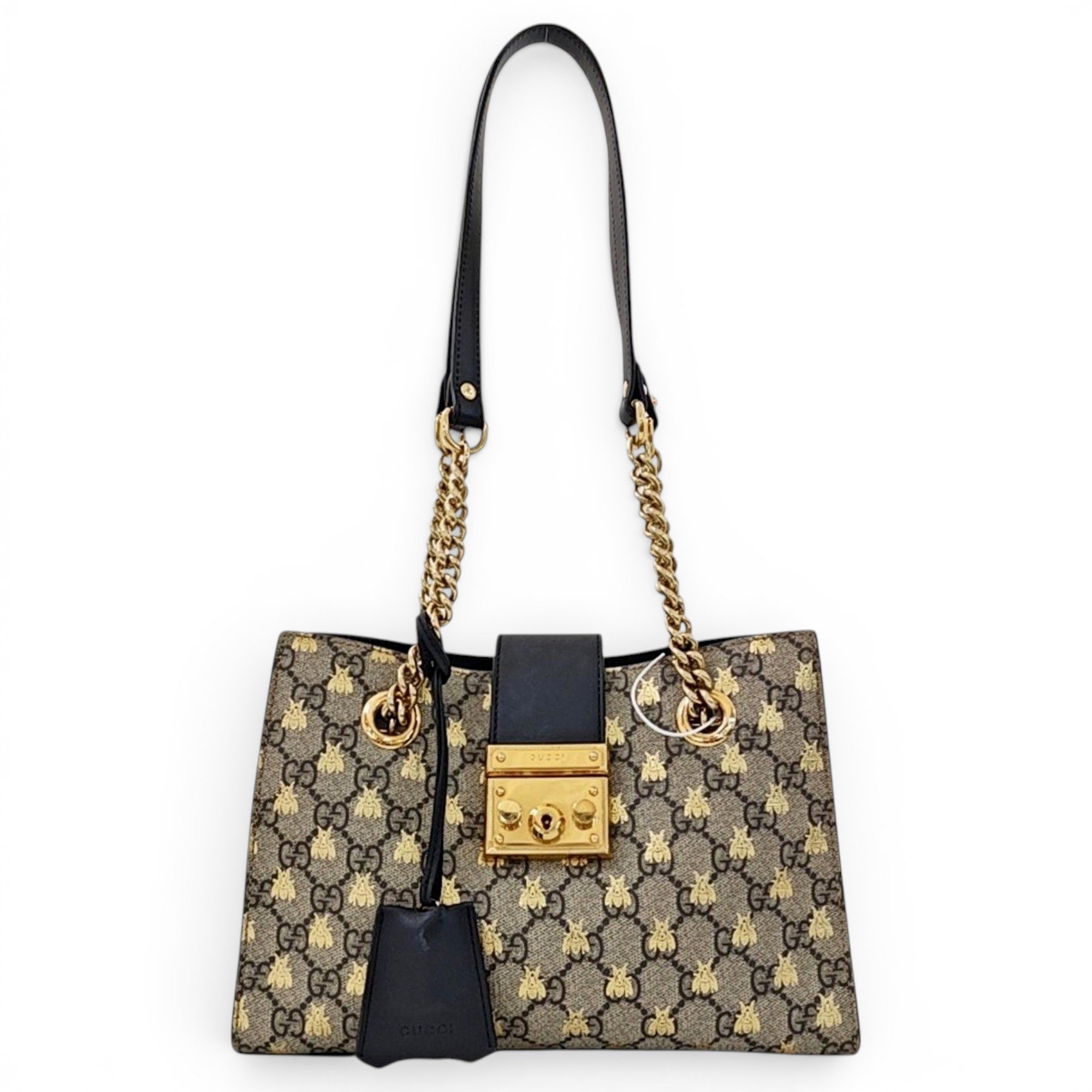 Padlock leather handbag