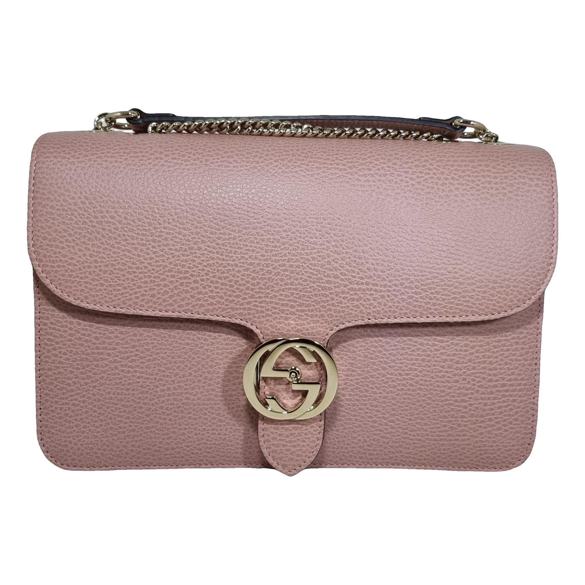 Interlocking leather crossbody bag