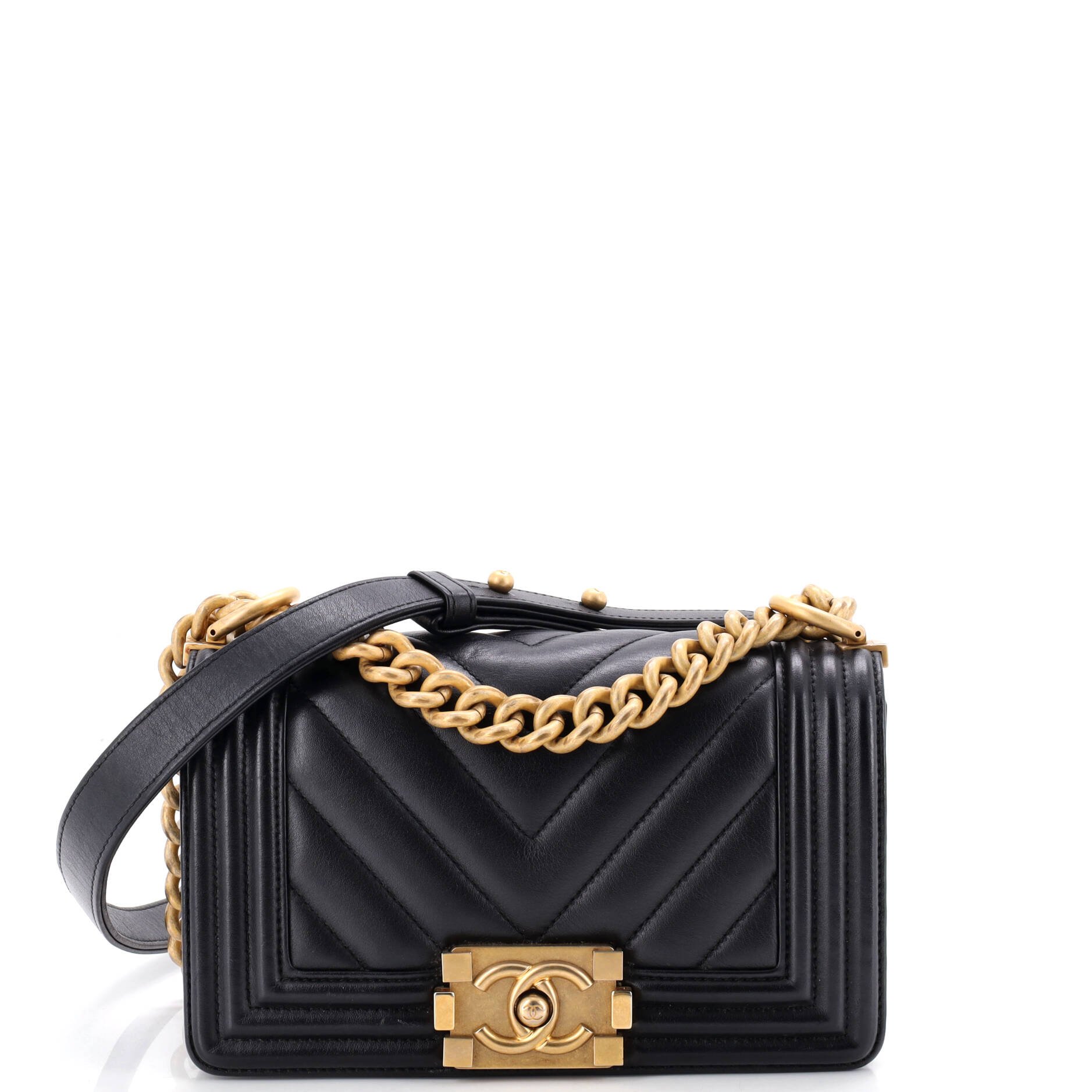 Boy Flap Bag Chevron Lambskin Small