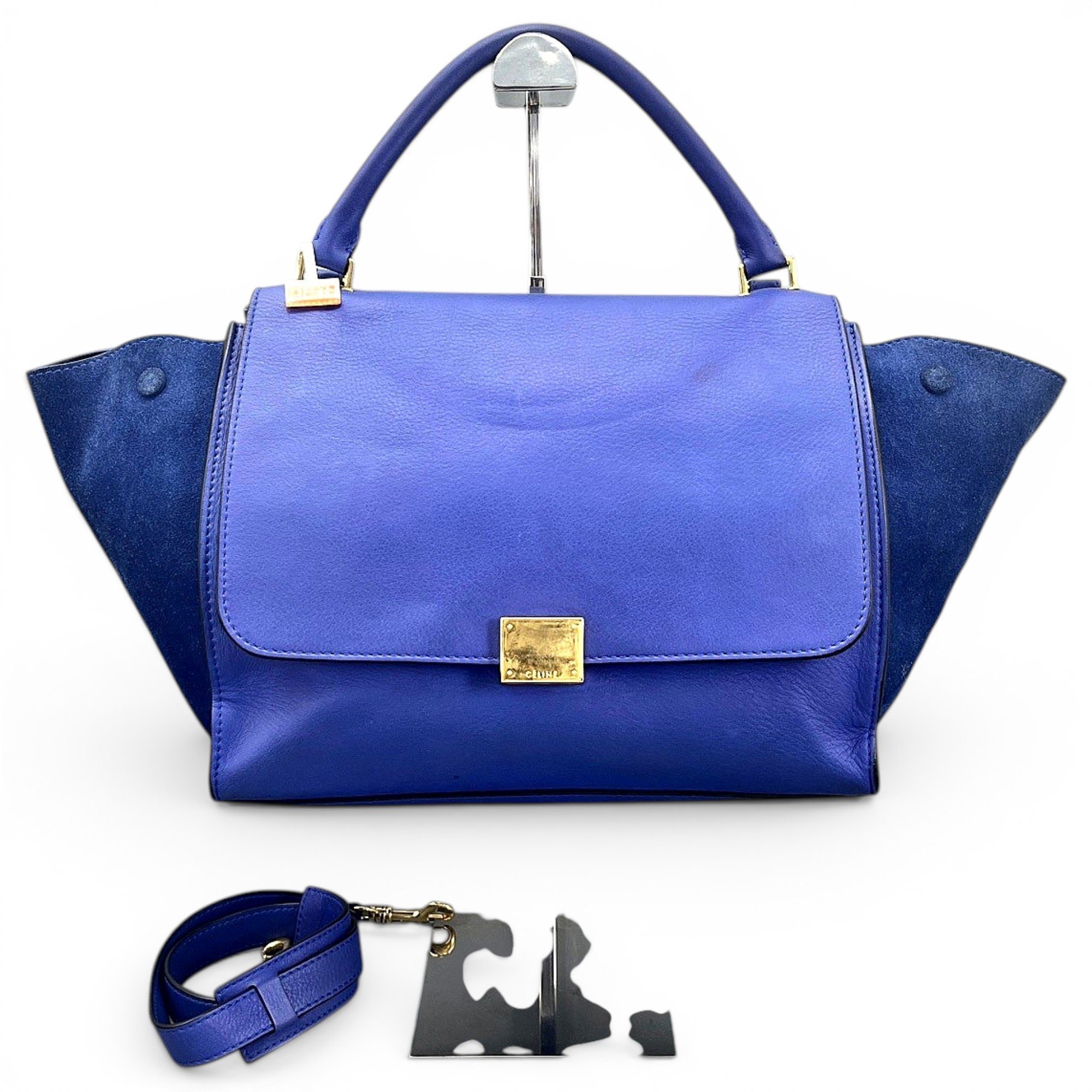 Trapèze leather handbag