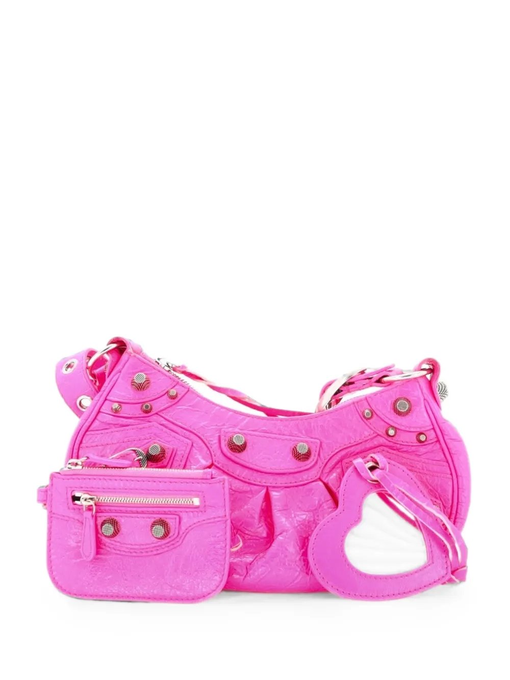 Le Cagole Giant Studs Shoulder Bag Leather XS hobo bag