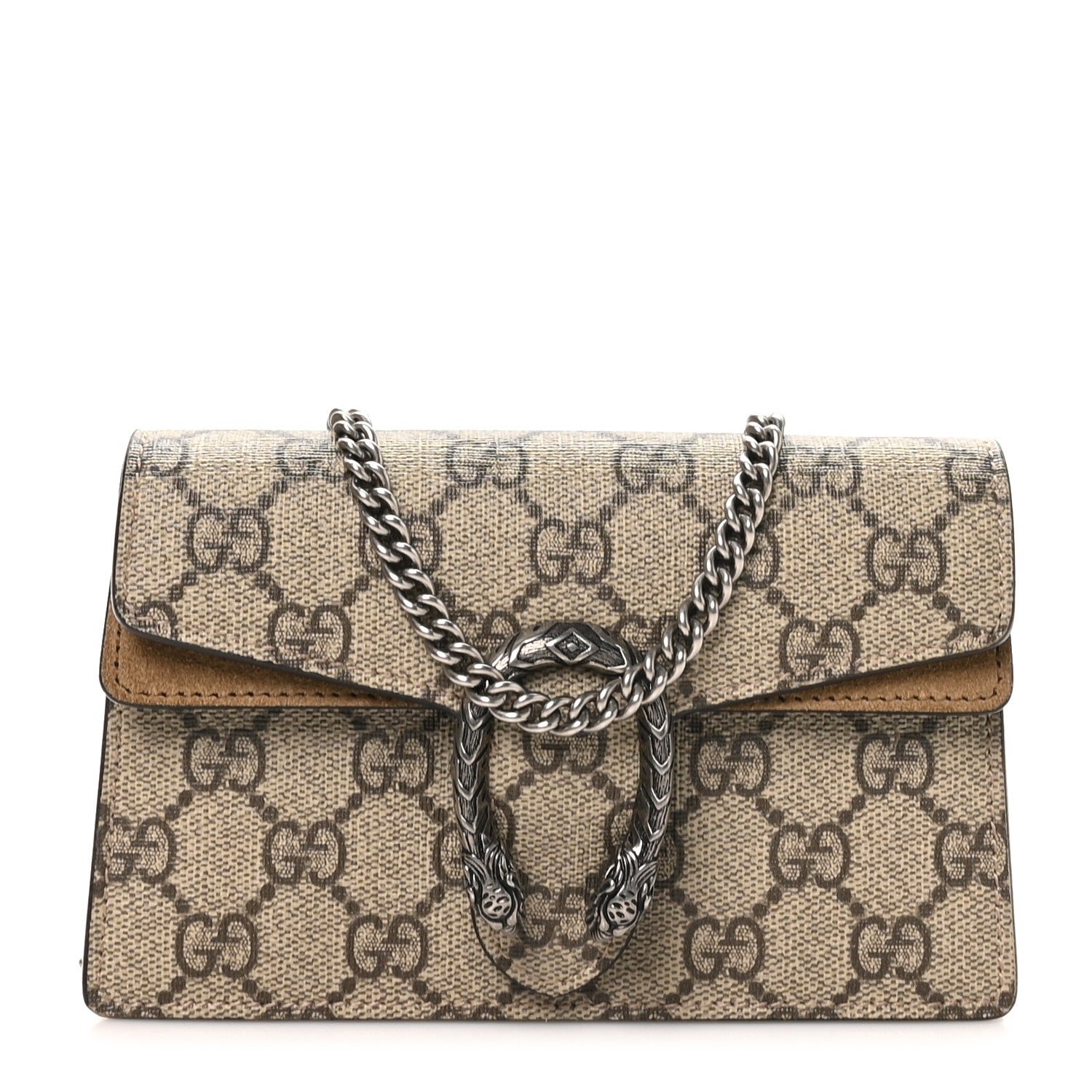 Gucci GG Supreme Monogram Super Mini Dionysus Shoulder Bag Taupe