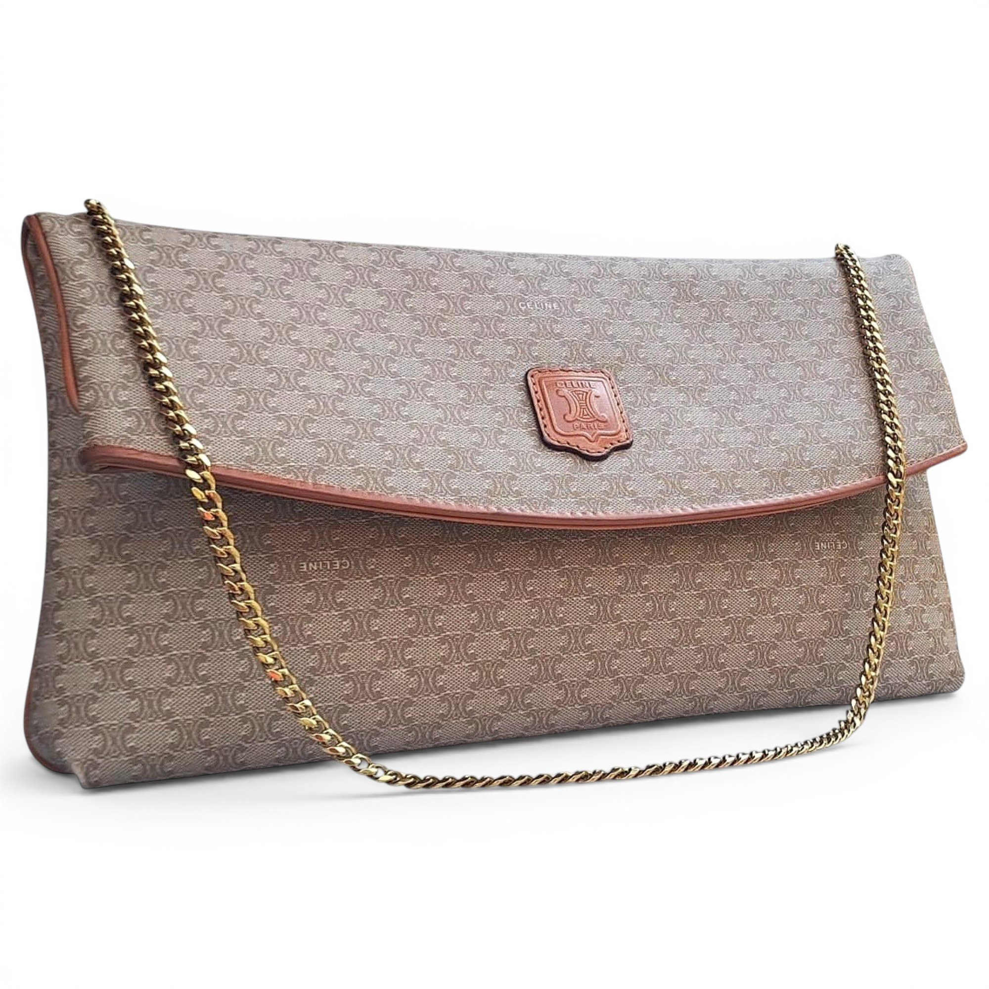 Triomphe chain cloth handbag