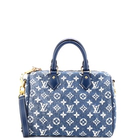 Louis Vuitton Speedy Bandouliere Bag Monogram Jacquard Denim 25