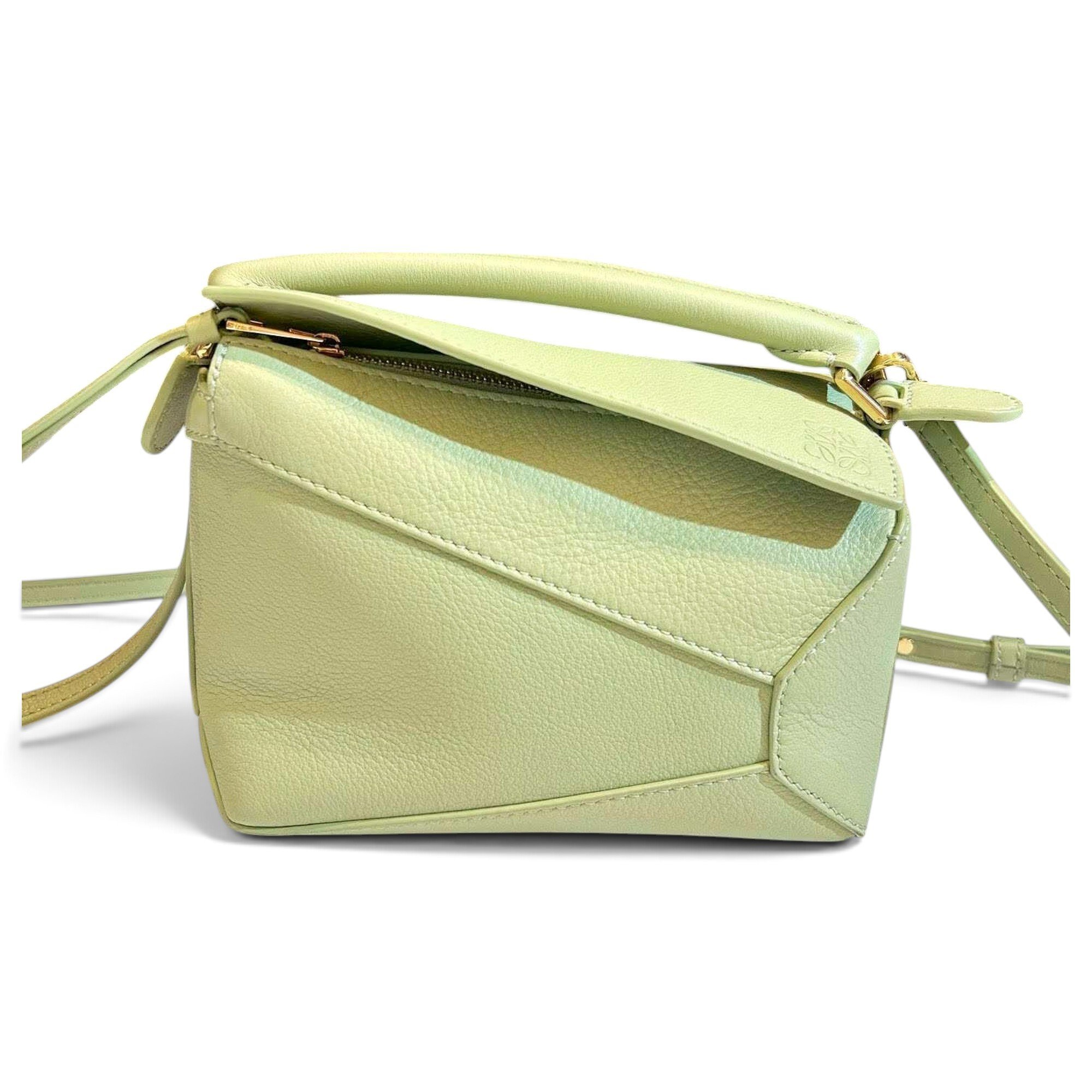 Puzzle leather handbag