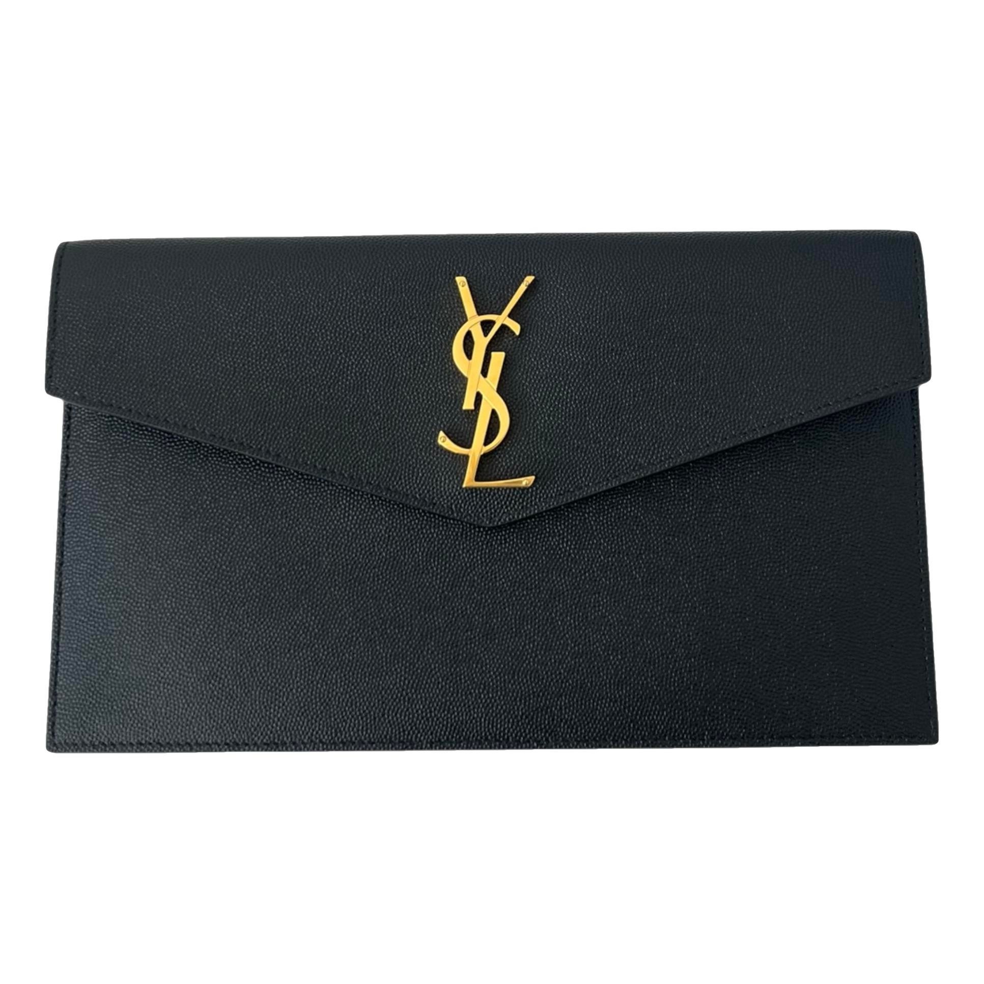 Leather clutch bag