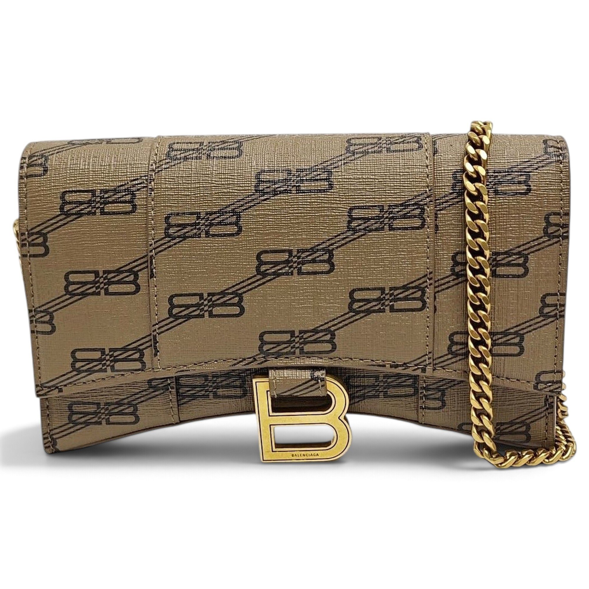Hourglass leather handbag
