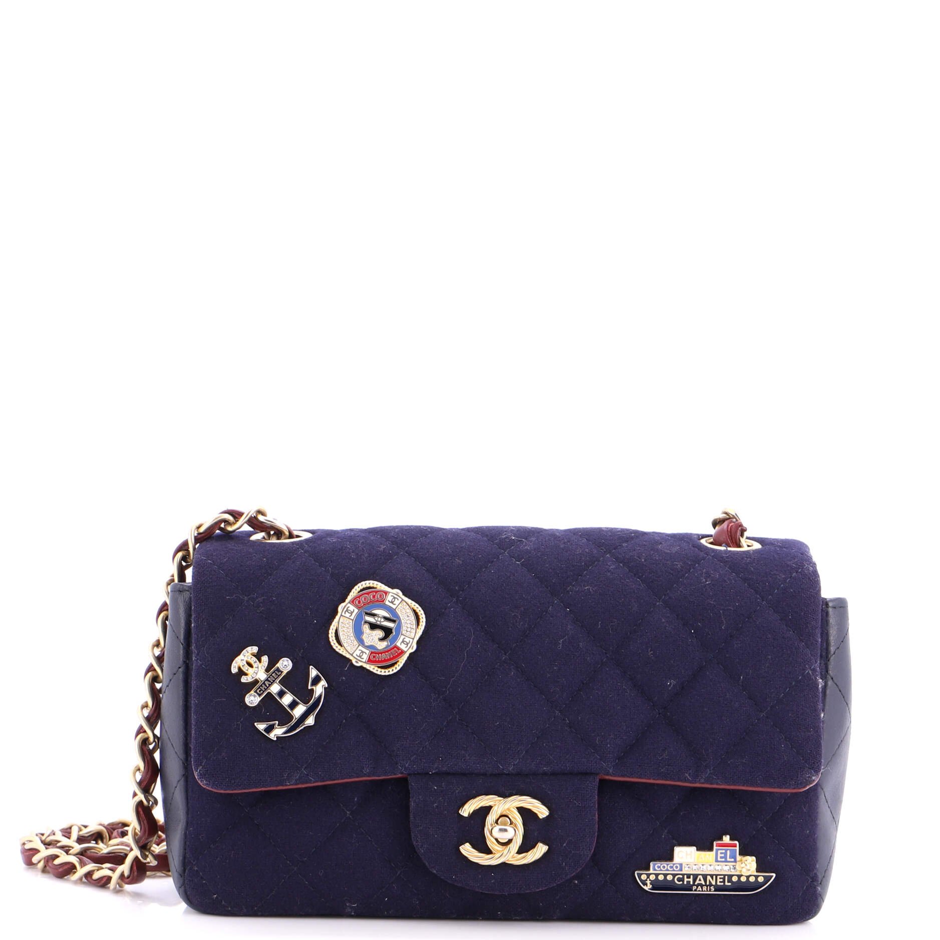 Paris-Hamburg Charms Classic Single Flap Bag Quilted Wool and Lambskin Mini