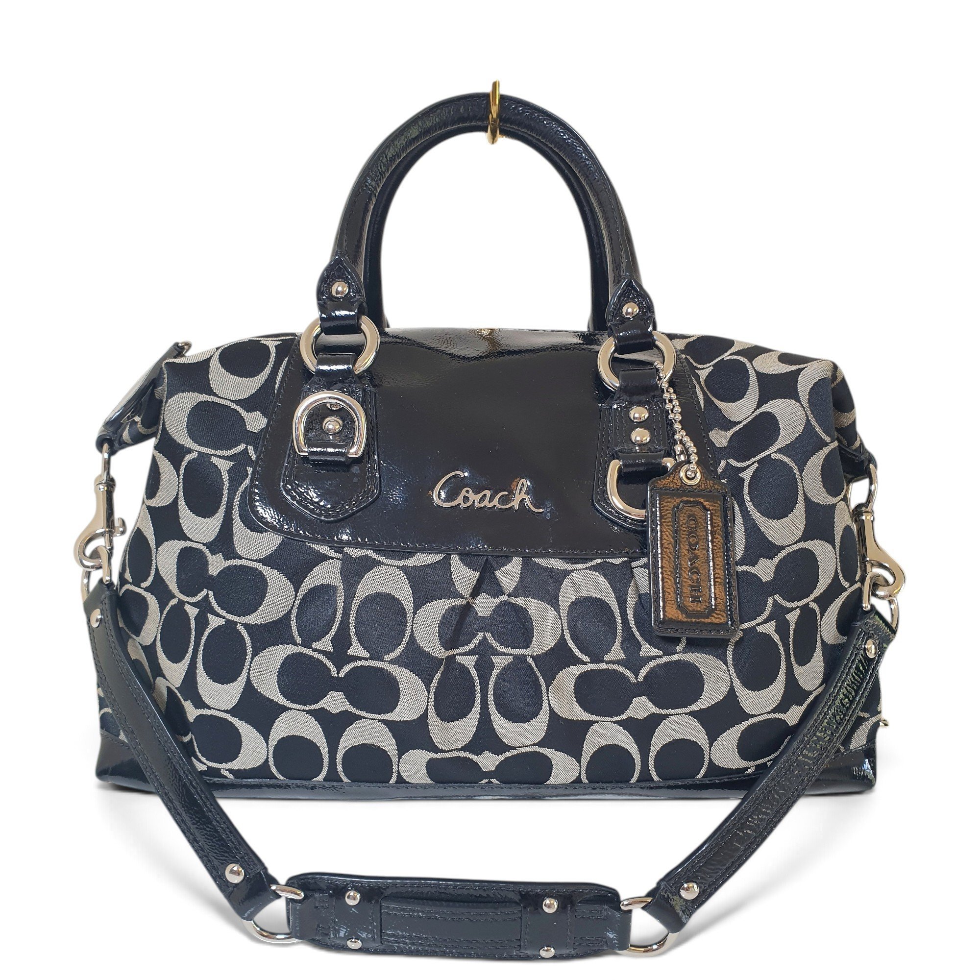 Patent leather satchel
