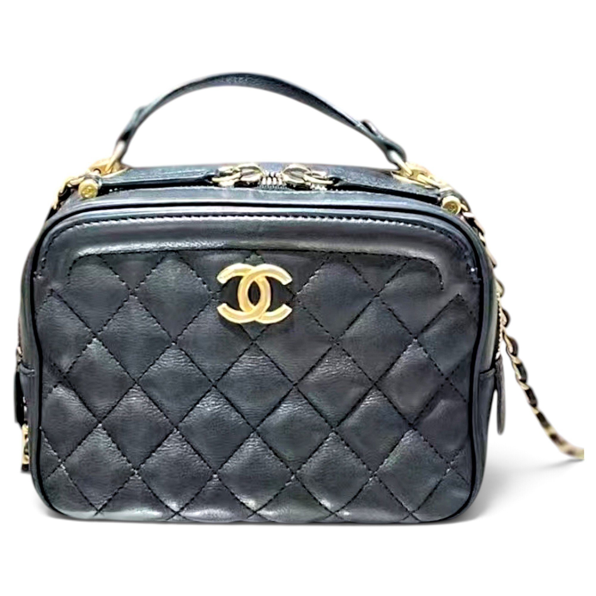 Vanity leather handbag