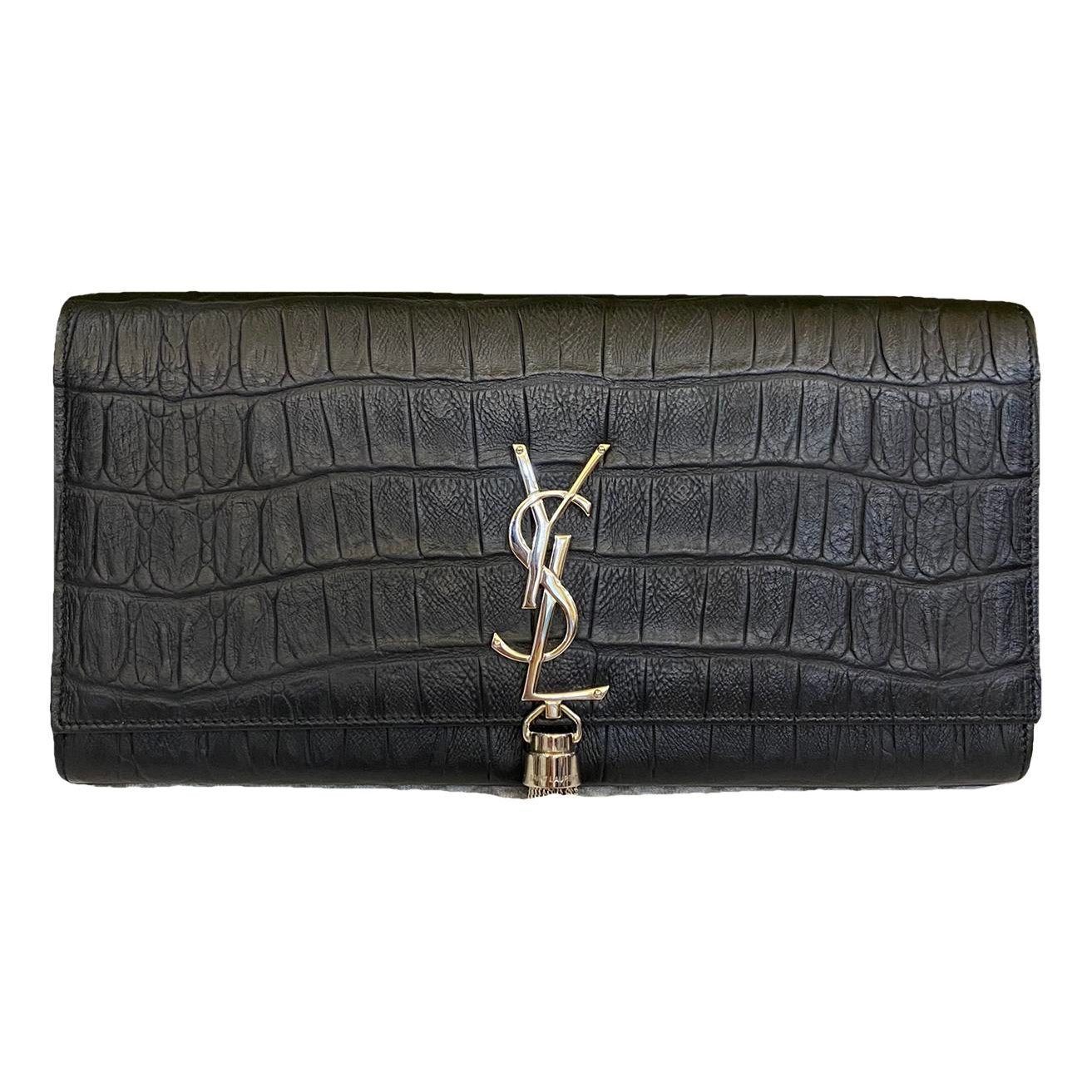 Leather clutch bag