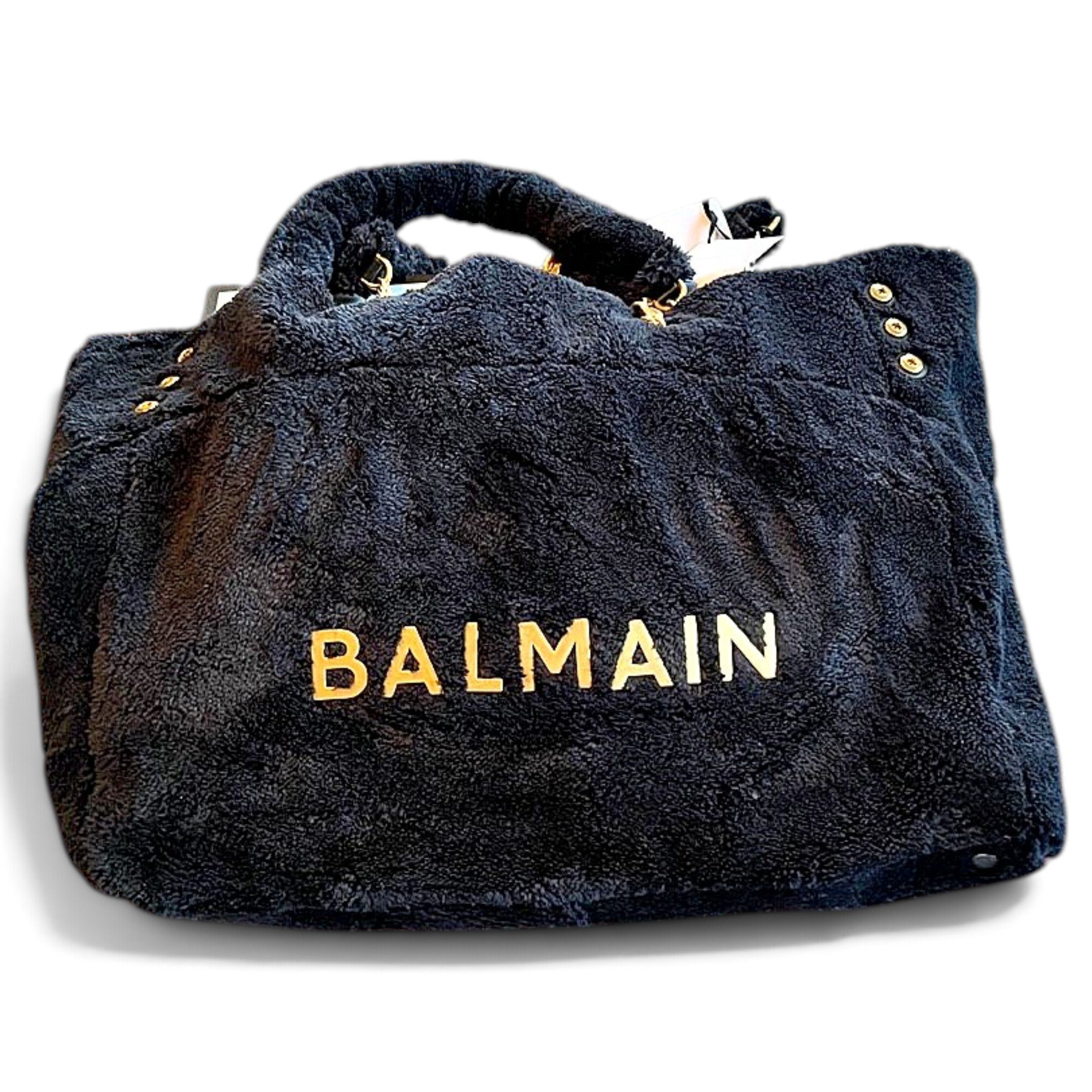 Balmain B-Army faux fur tote