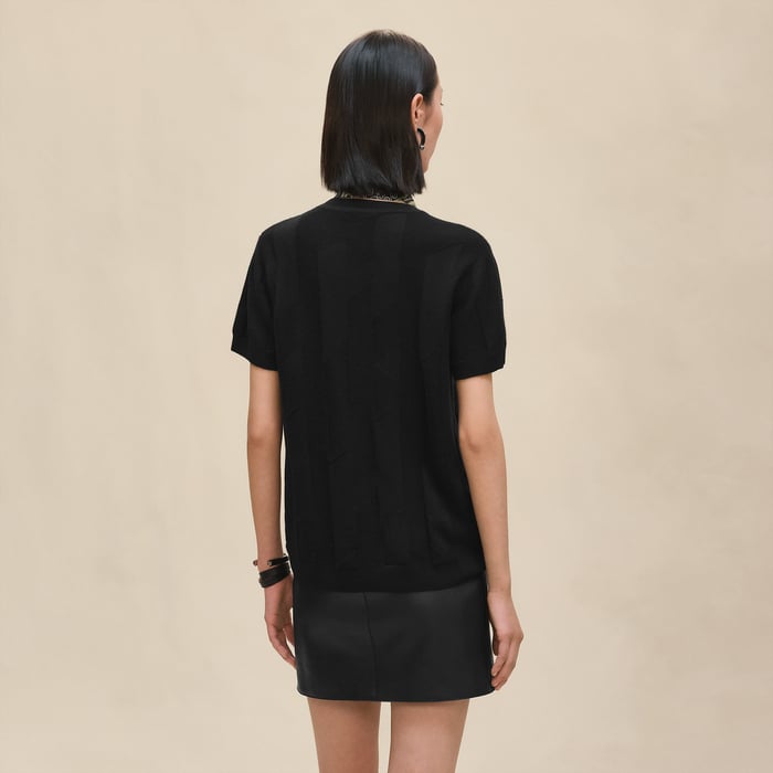 Noir "H" Short-sleeve Sweater