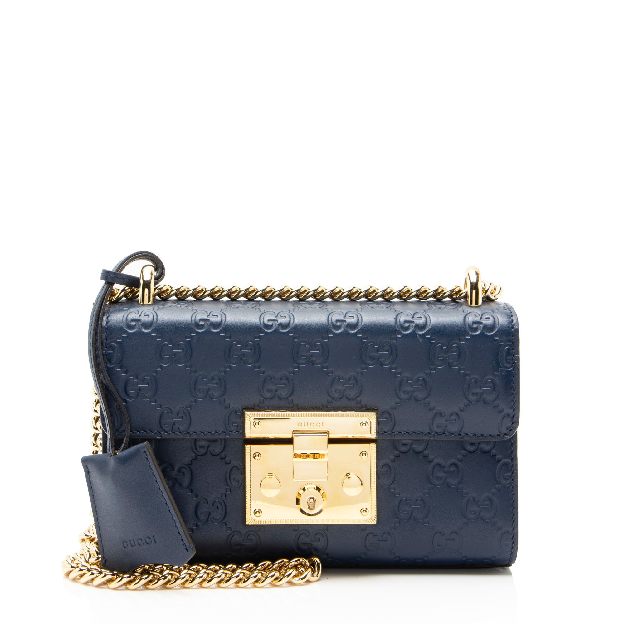 Padlock leather handbag