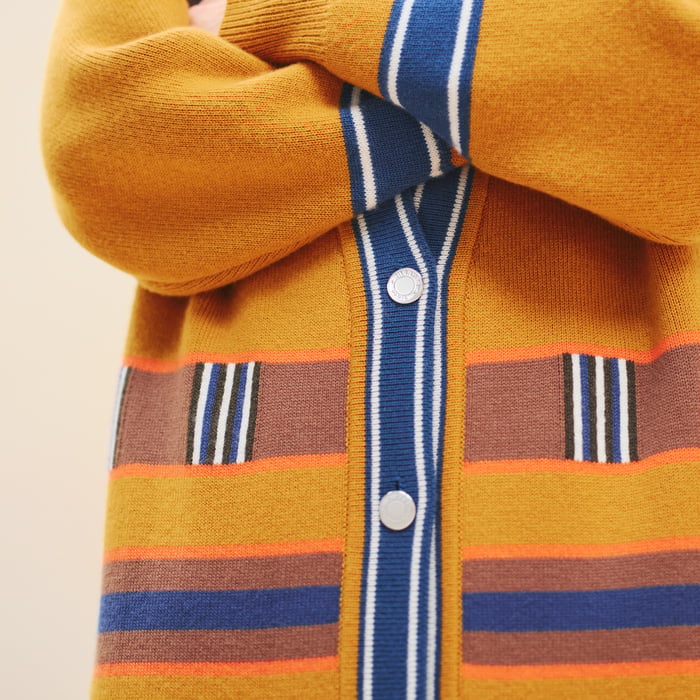 Jaune Gingembre "Lettres Equestres" Cardigan Coat