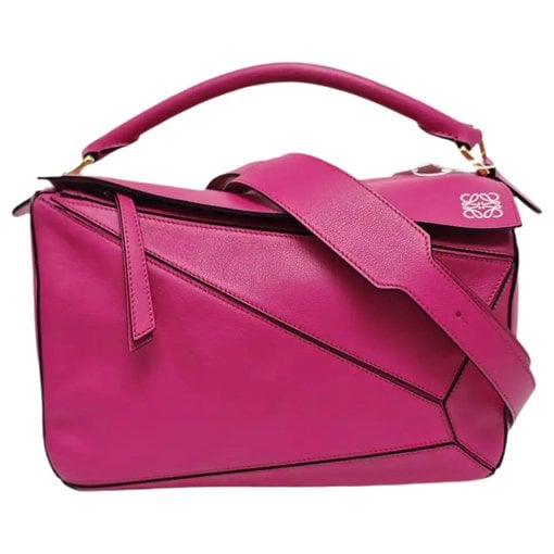 Puzzle leather handbag