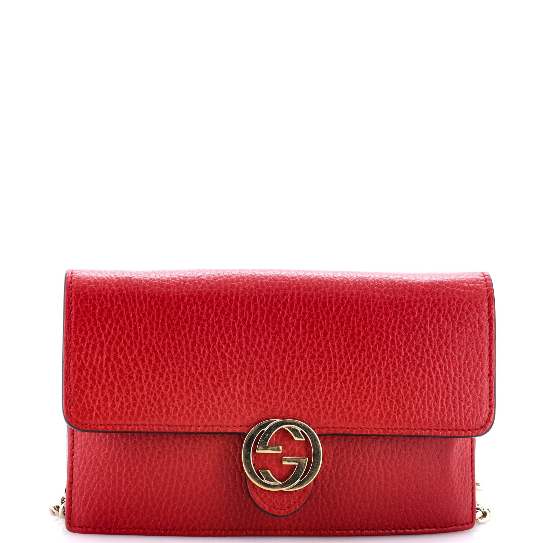 Gucci Interlocking Wallet on Chain Leather