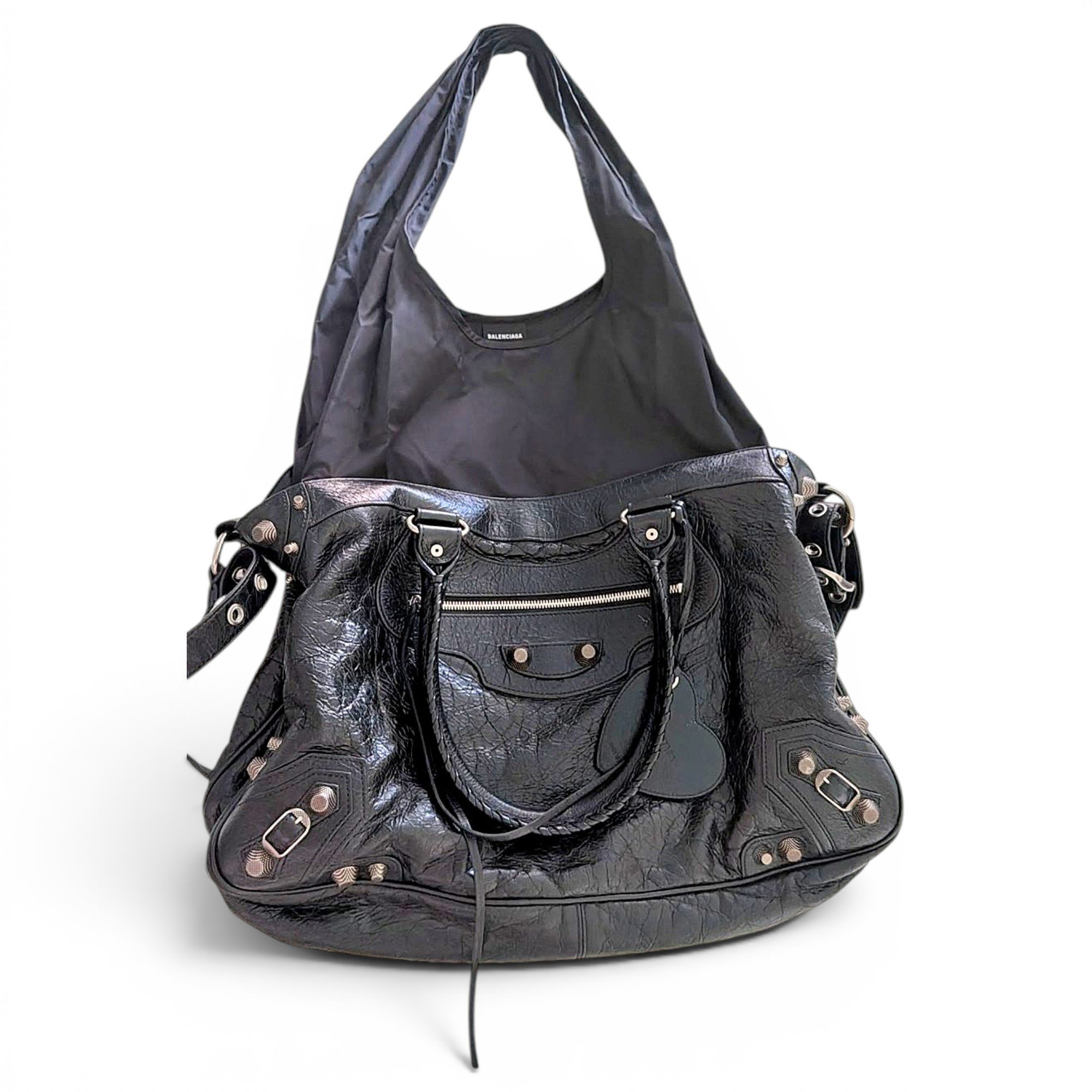City leather handbag