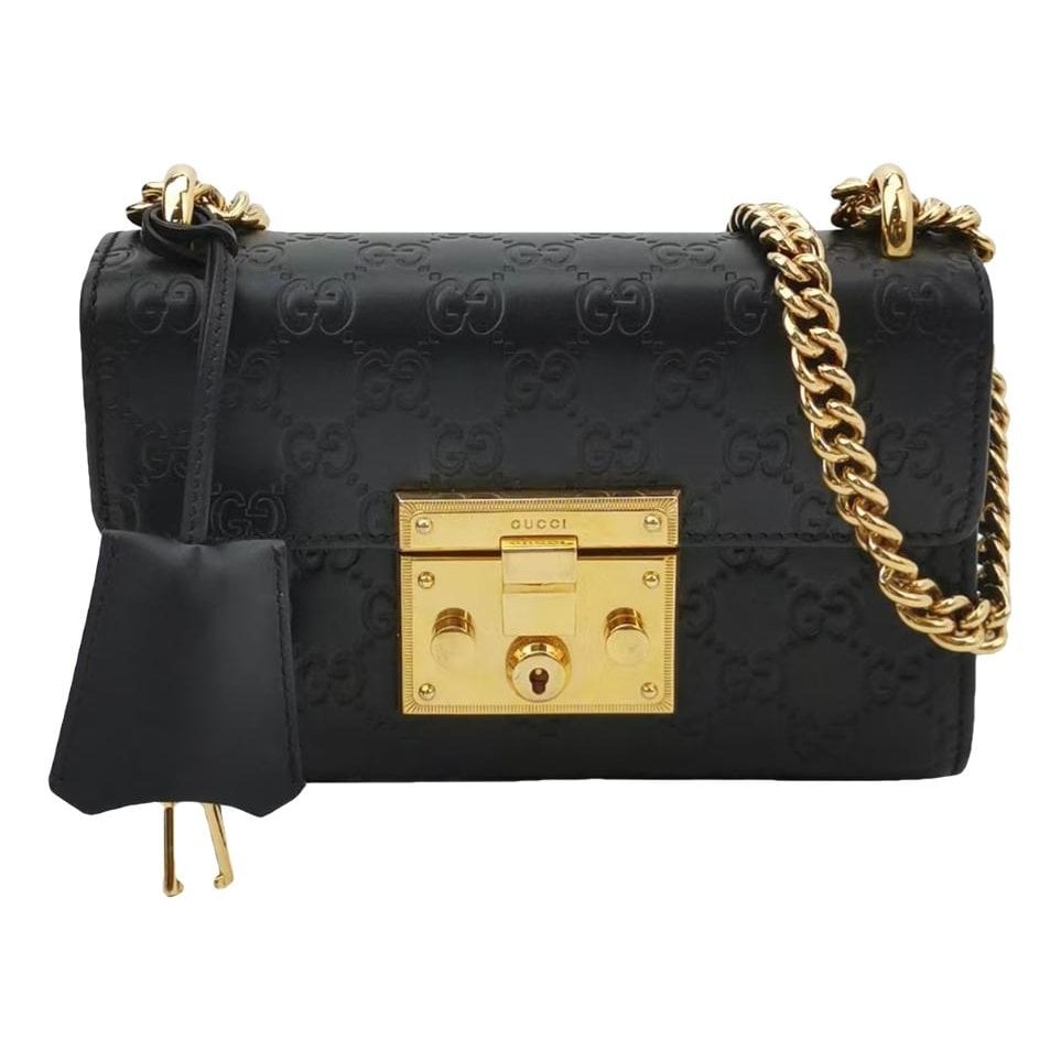 Padlock leather handbag