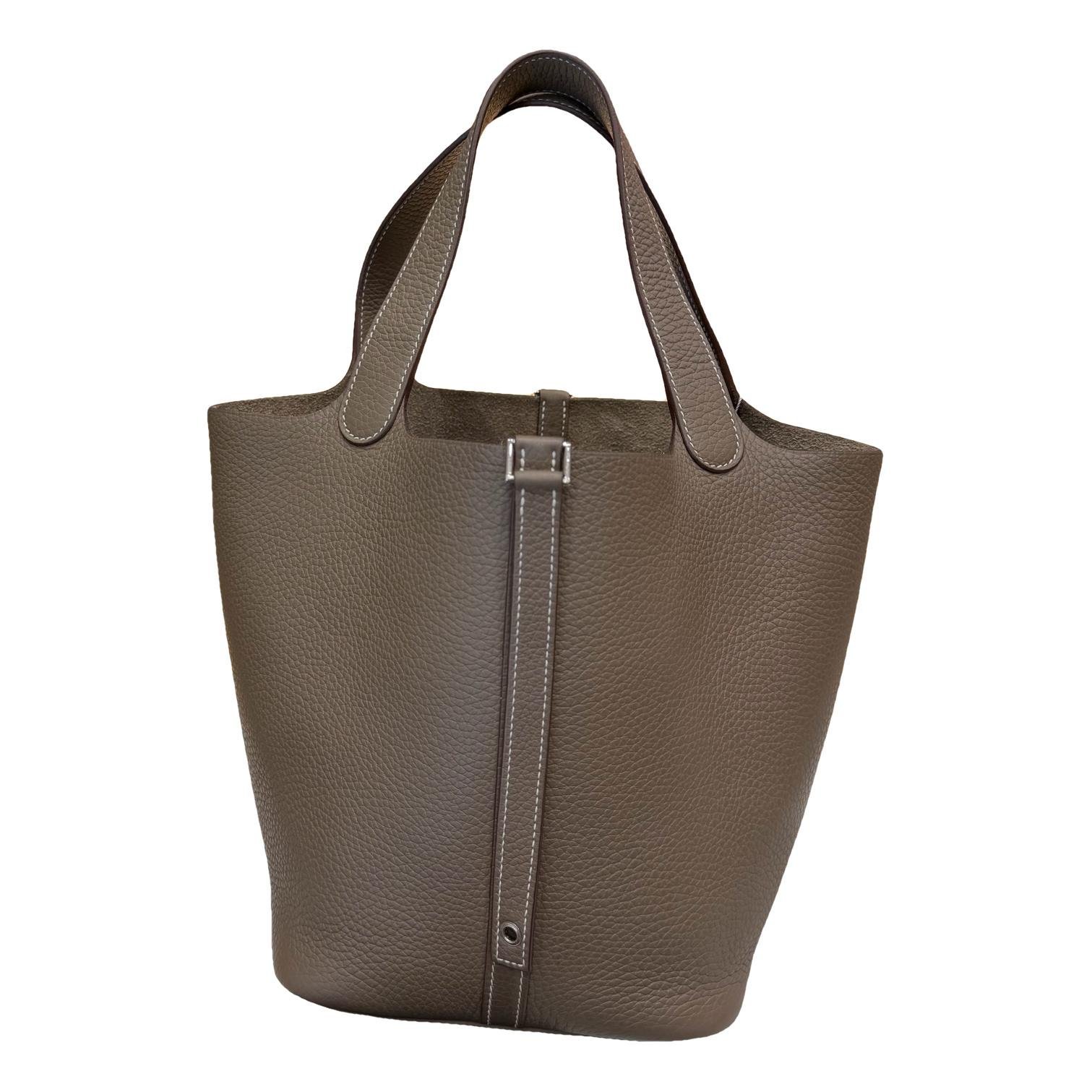 Picotin leather tote