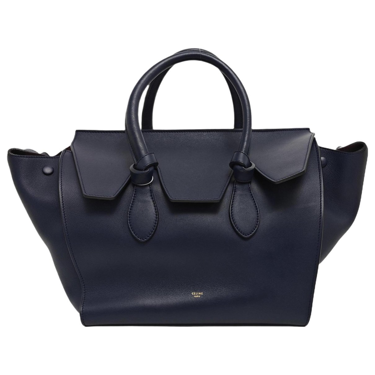 Tie leather handbag