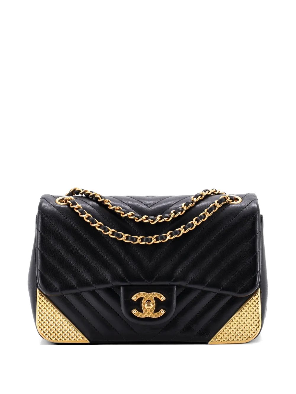 Rock the Corner Flap Bag Chevron Calfskin Mini crossbody bag
