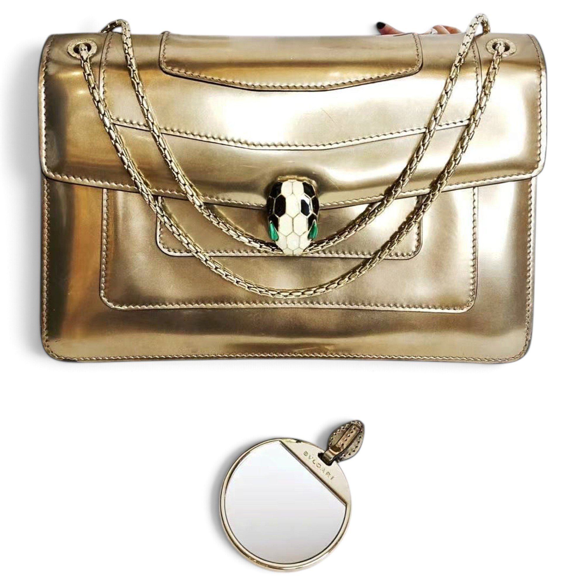 Serpenti patent leather handbag