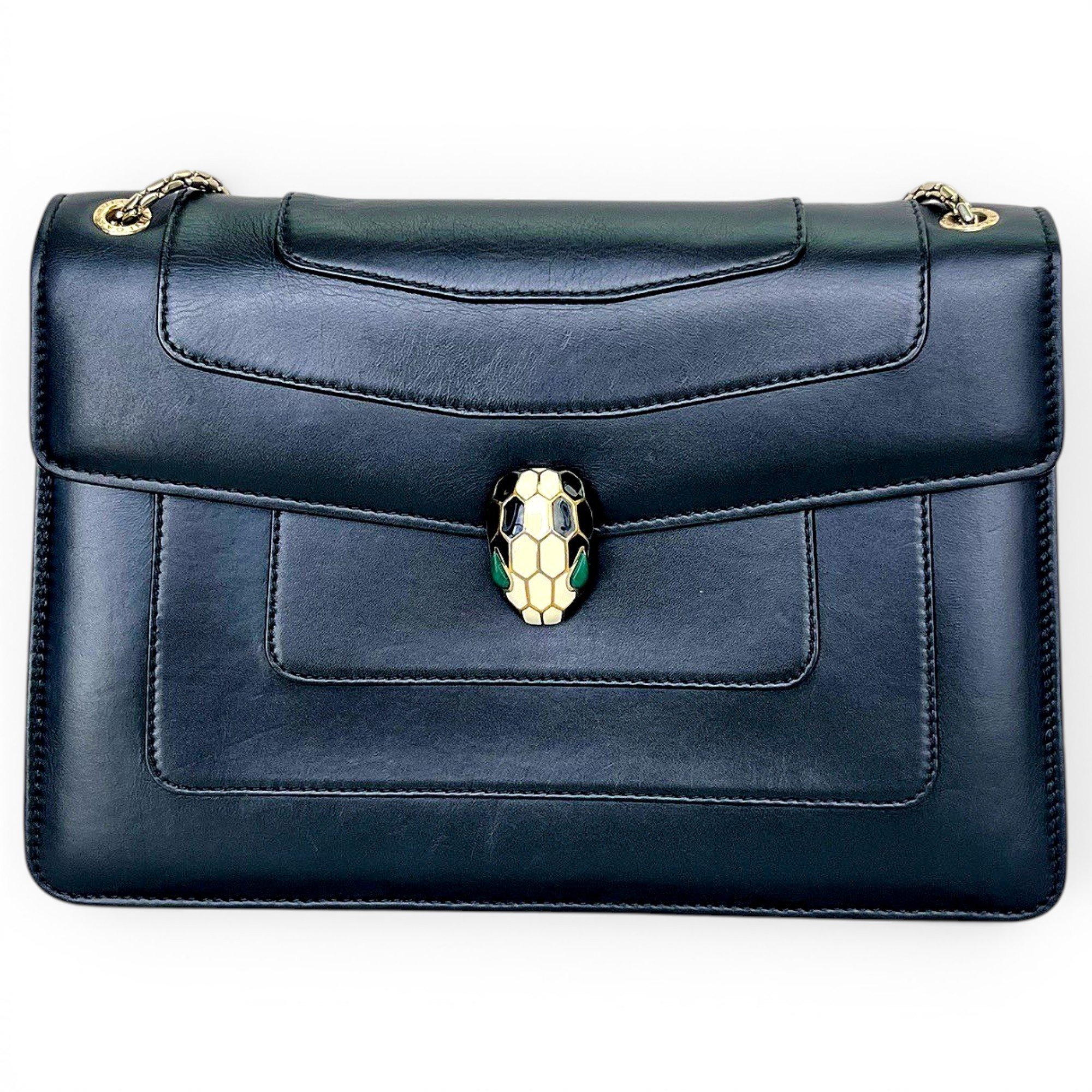Serpenti leather handbag