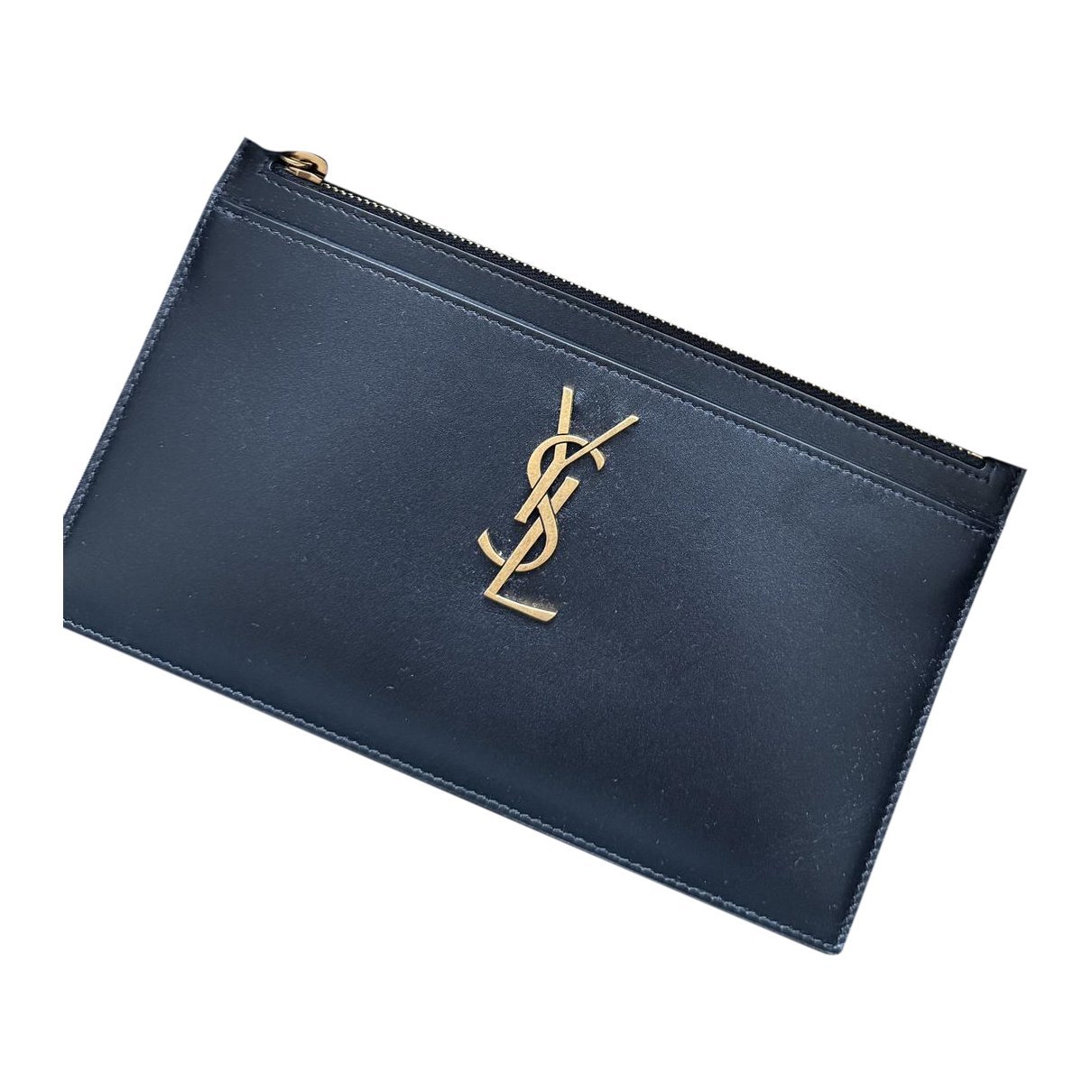Leather clutch bag