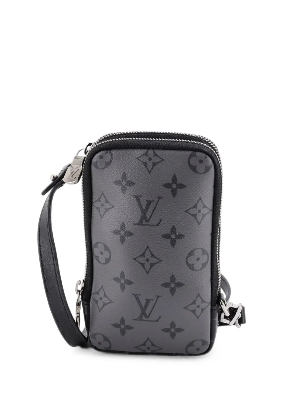 Double Phone Pouch Reverse Monogram Eclipse Canvas clutch bag