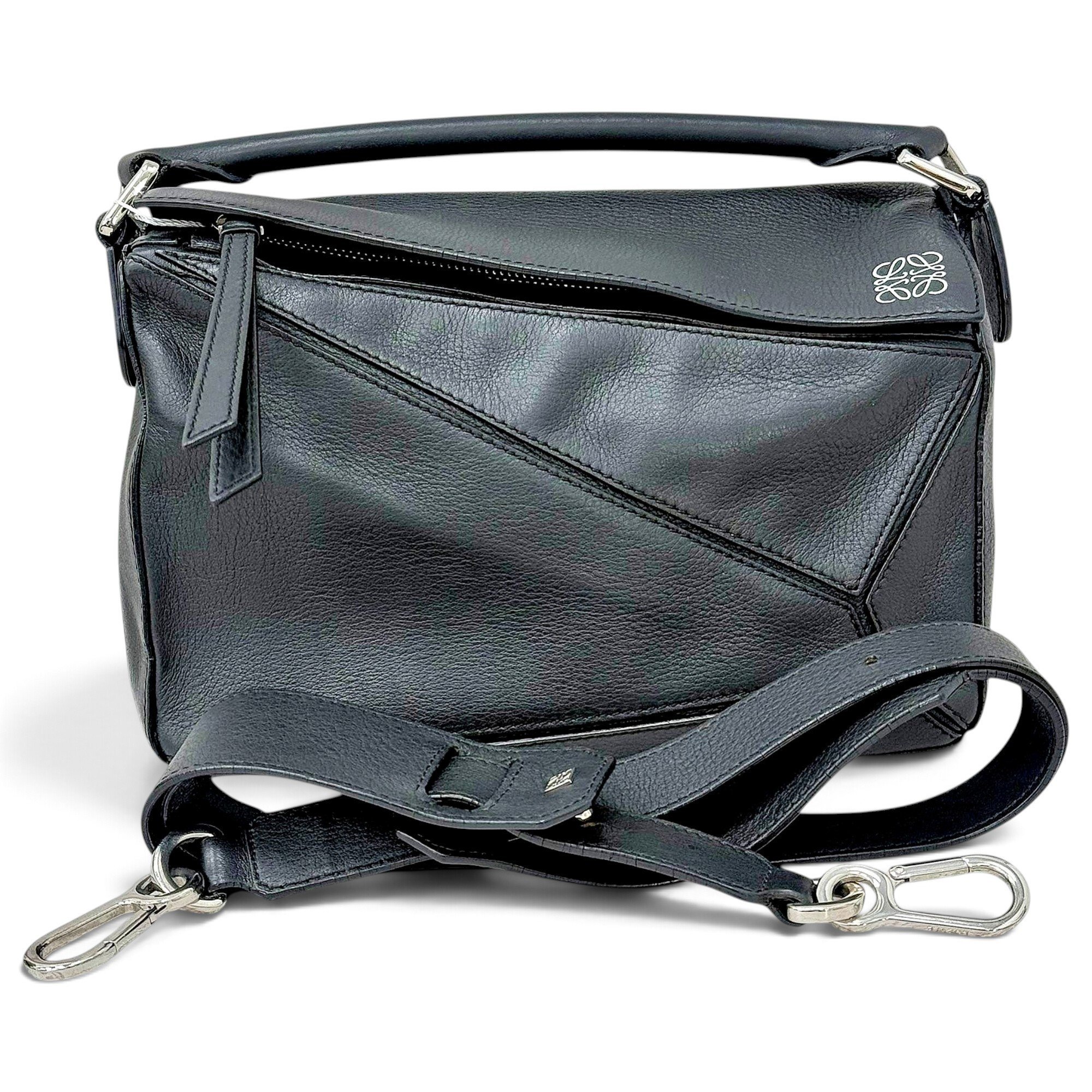 Puzzle leather handbag