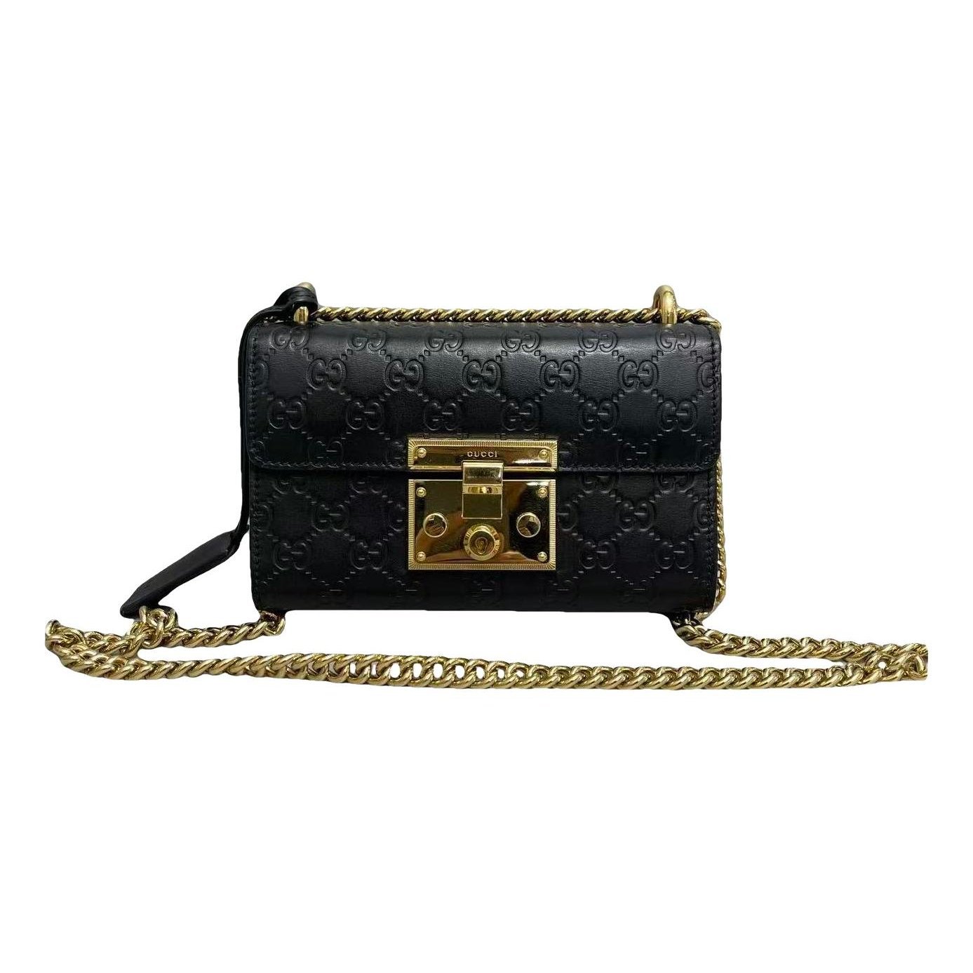 Padlock leather handbag
