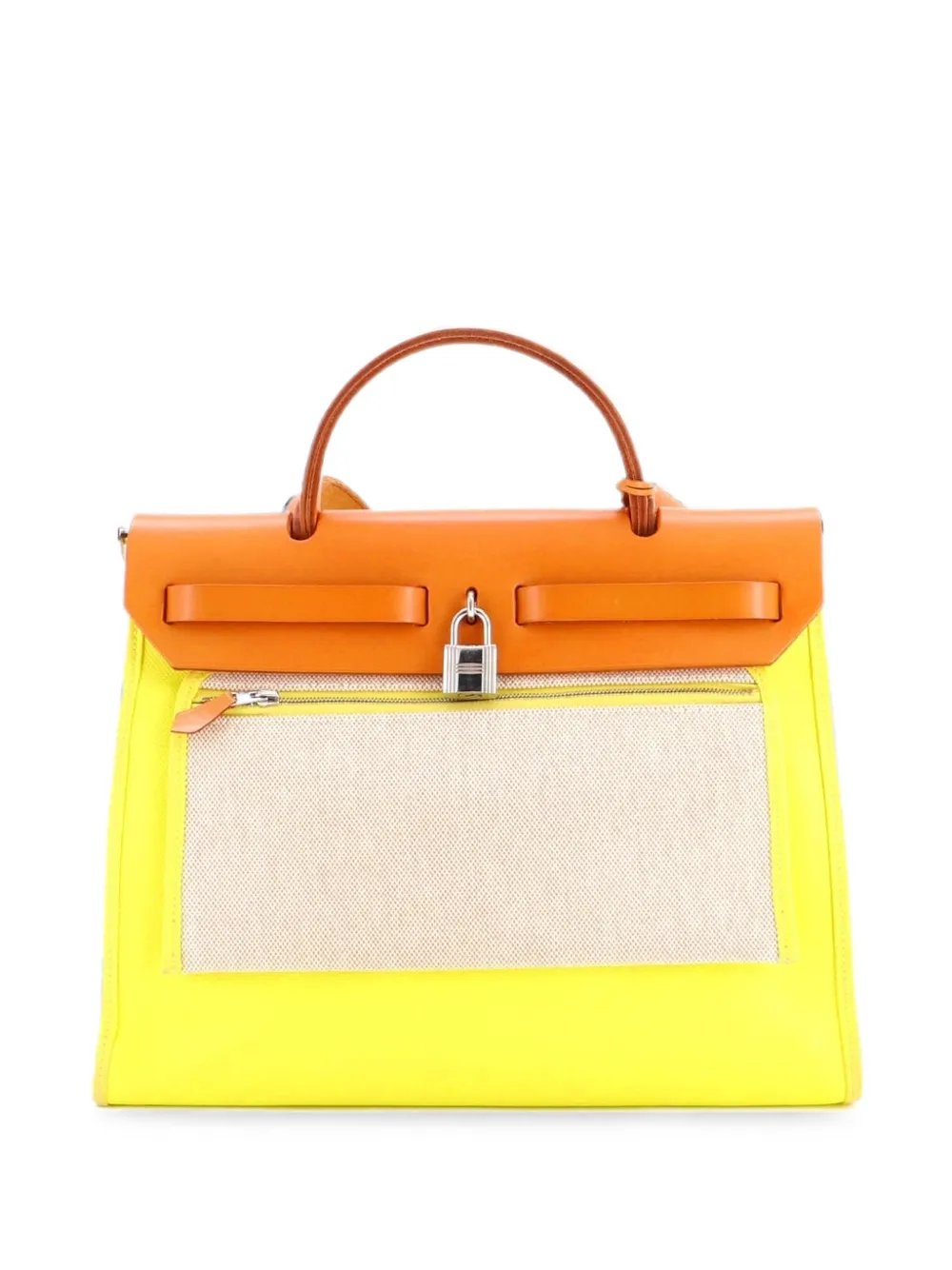 Hermes Herbag Zip Berline Vache Canvas and Leather 31 shoulder bag