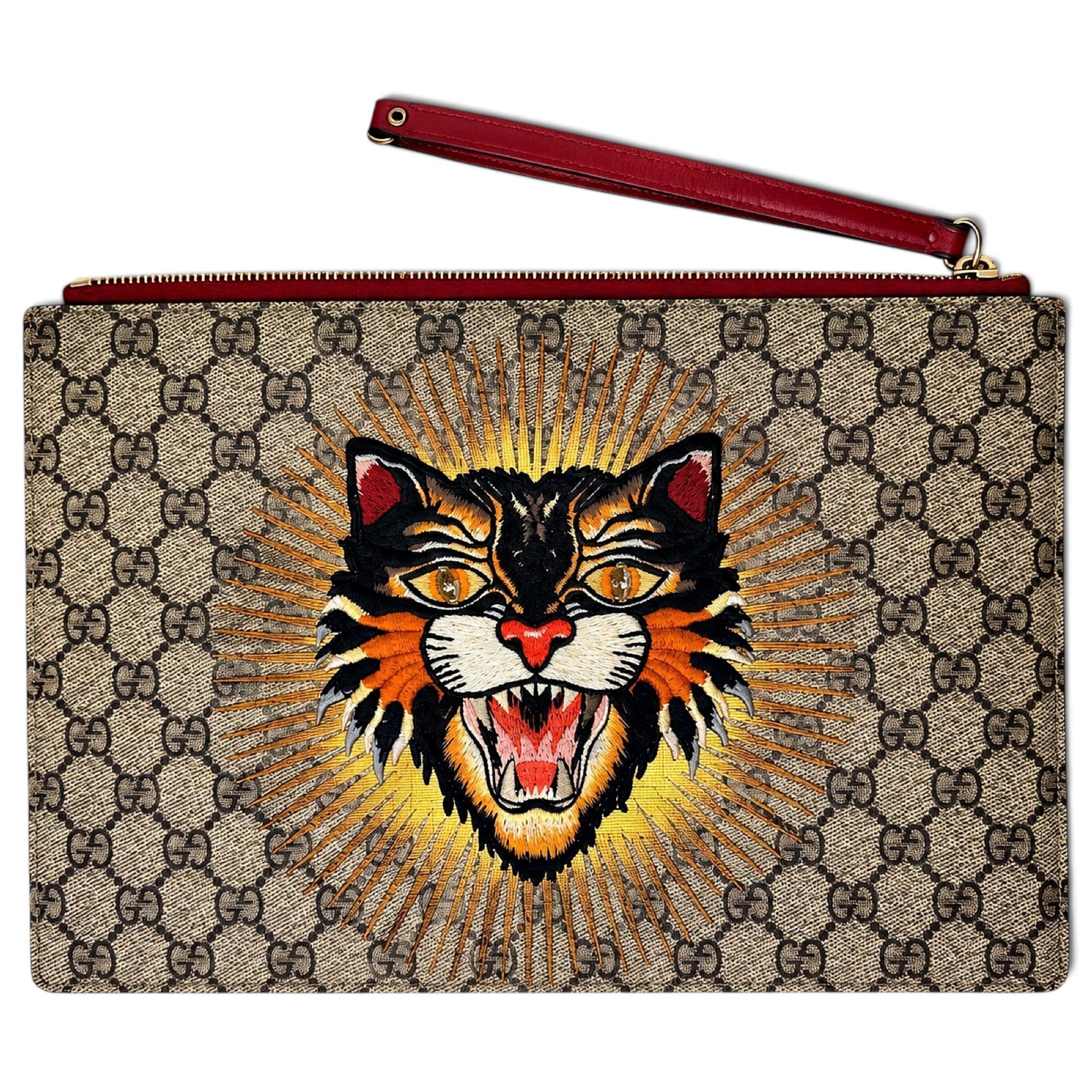 Leather clutch bag