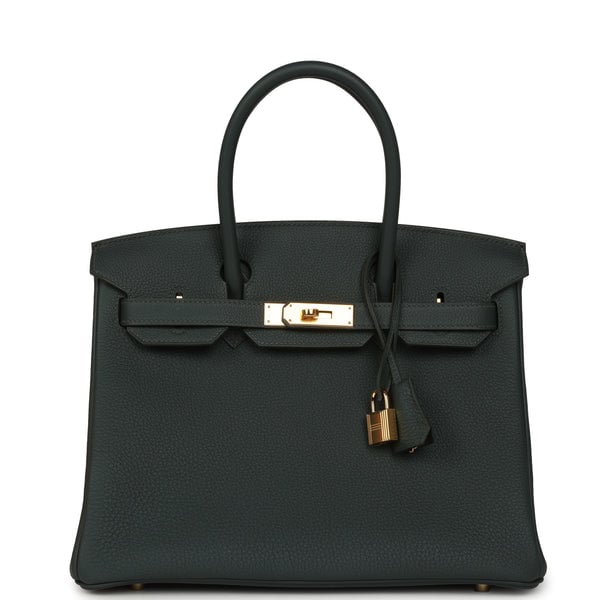 Hermes Hermes Birkin 30 Vert Mangrove Togo Gold Hardware