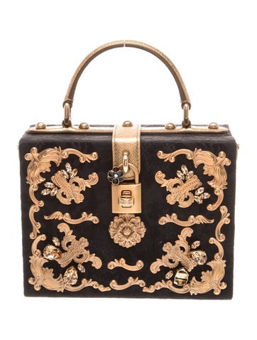 Dolce & Gabbana Embellished Brocade Dolce Box Clutch Mini