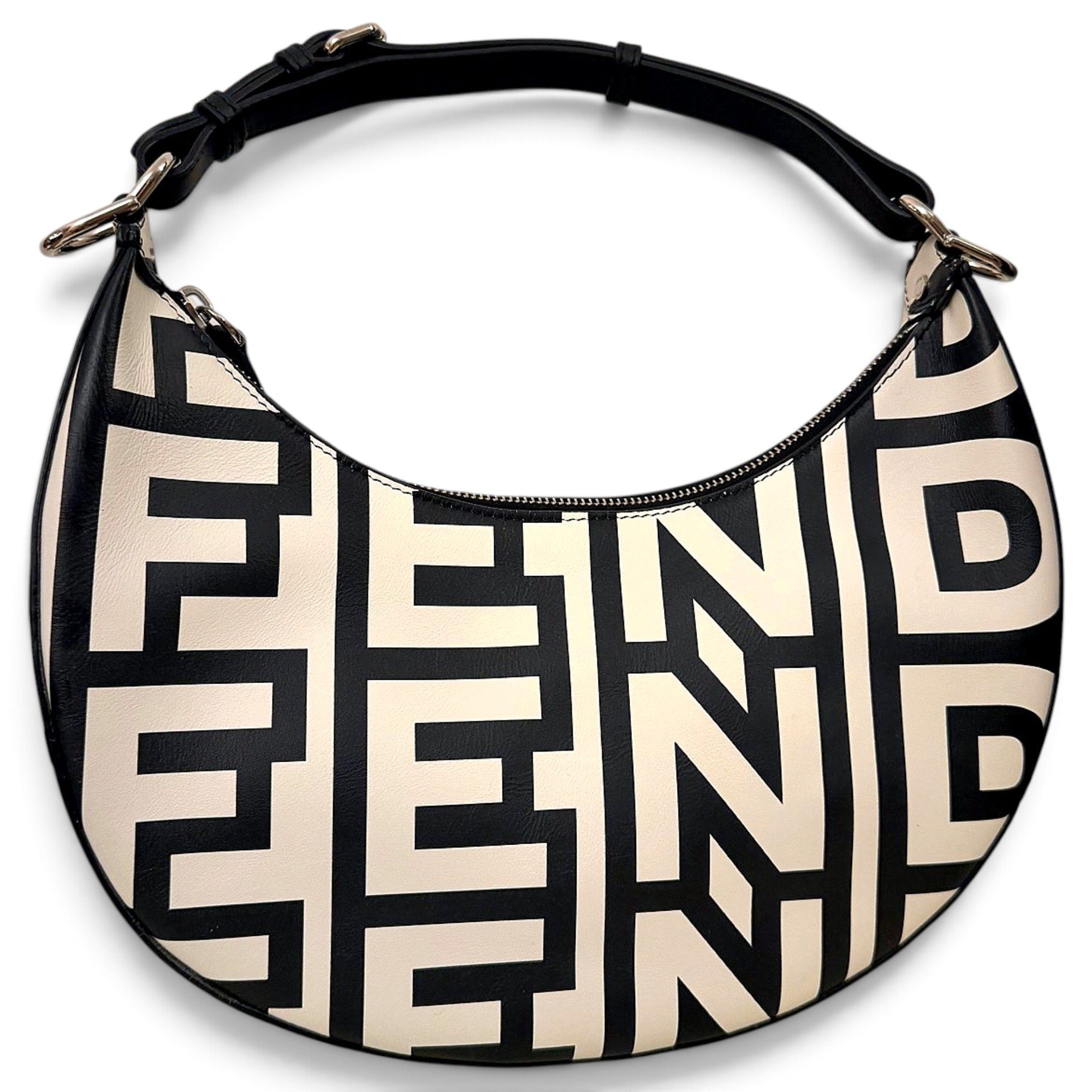 Fendigraphy leather handbag