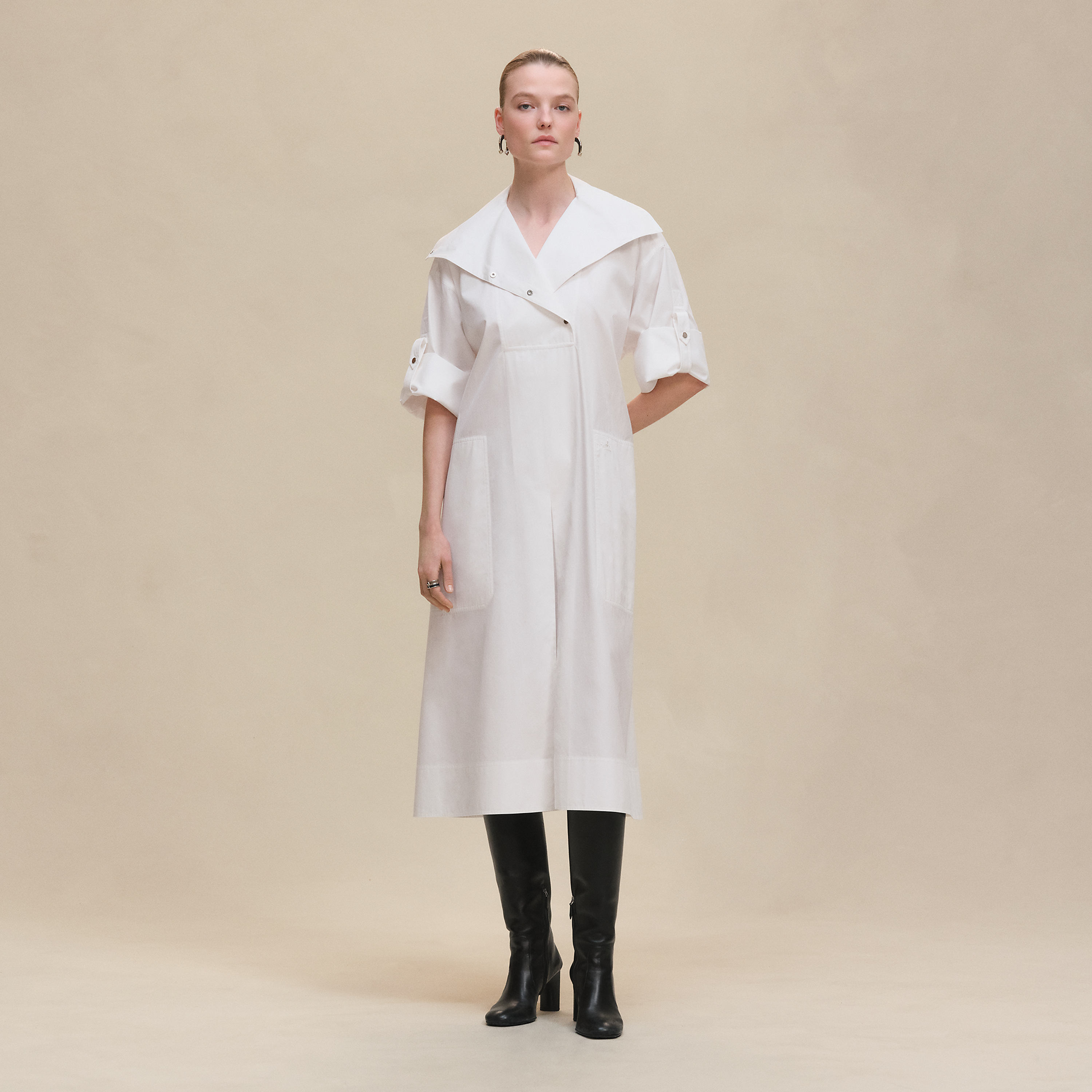 Belted wide dress