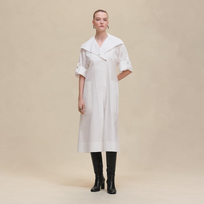 Blanc Belted Wide Dress