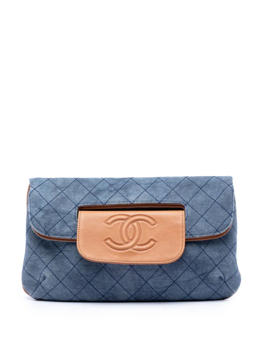 2010-2011 CC Quilted Denim Foldover clutch bag