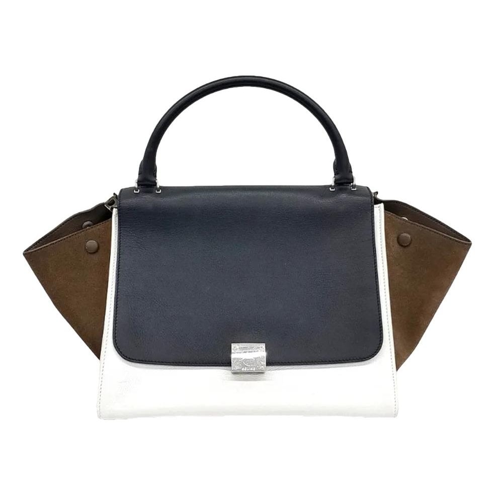 Trapèze leather handbag