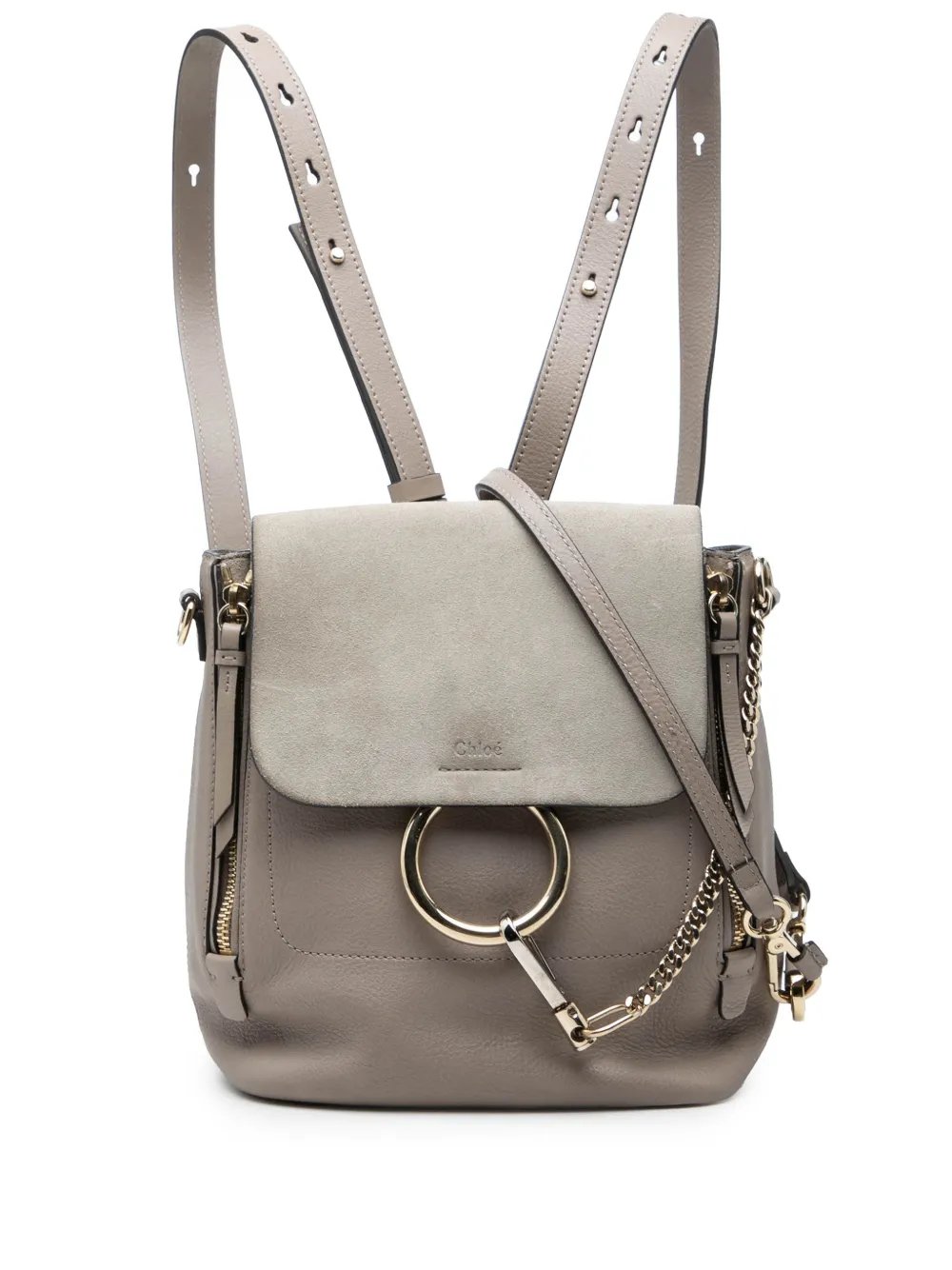2017 Medium Calfskin and Suede Faye backpack