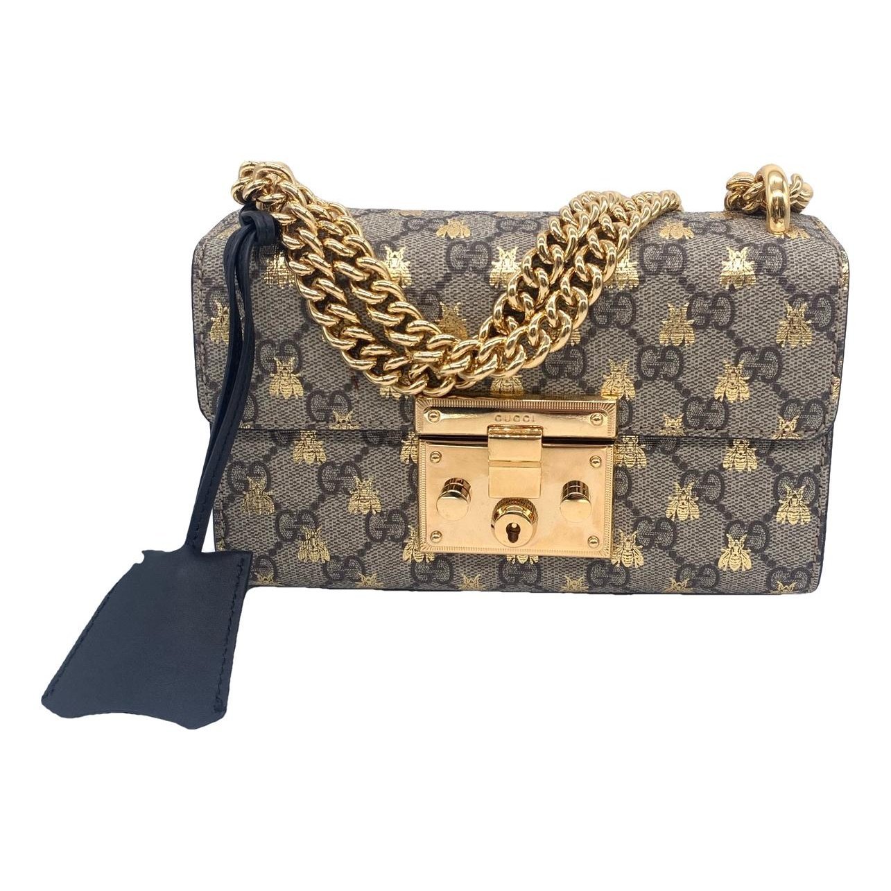 Padlock leather handbag