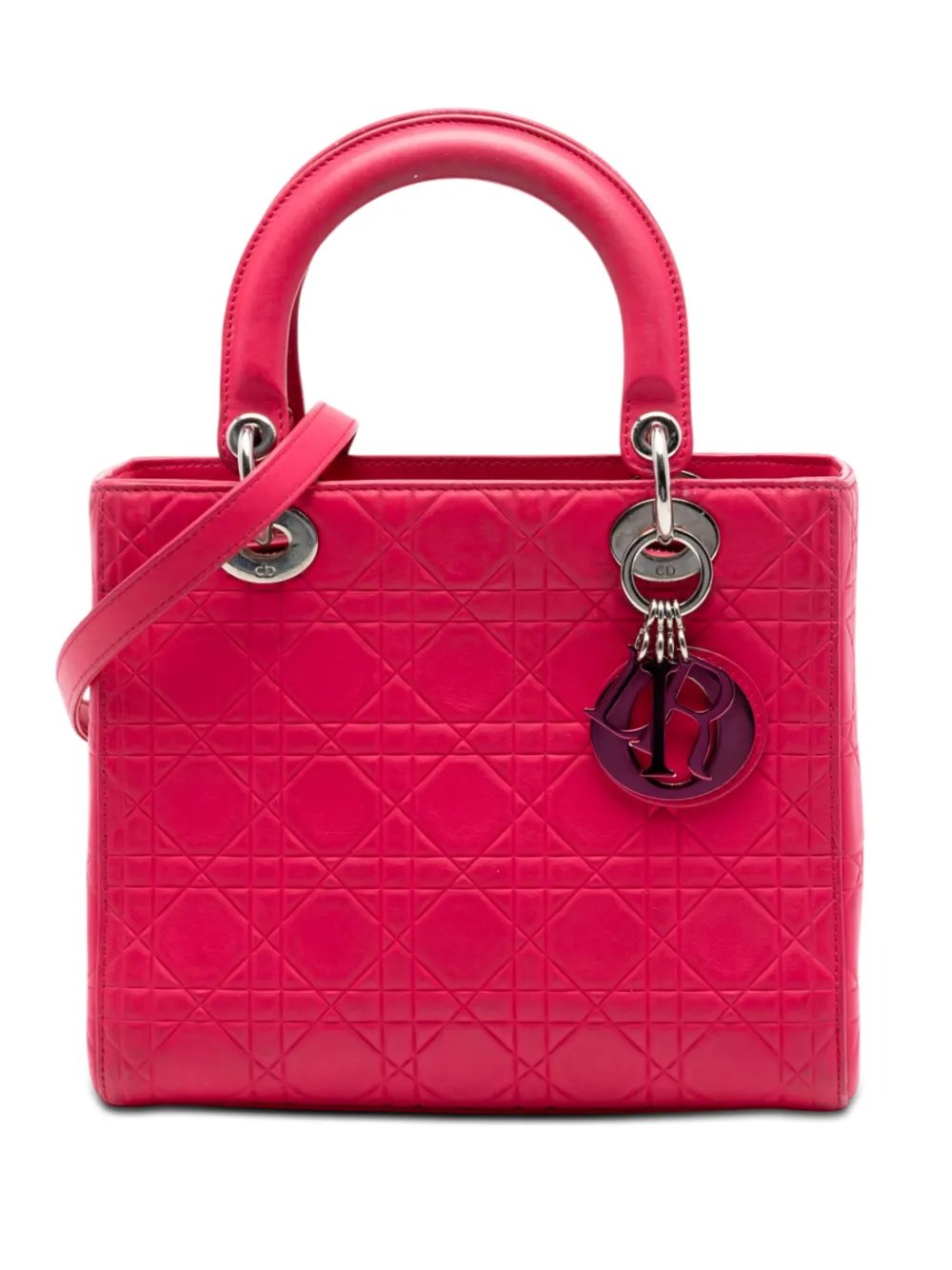 2013 Medium Ultra Matte Calfskin Cannage Embossed Lady Dior satchel