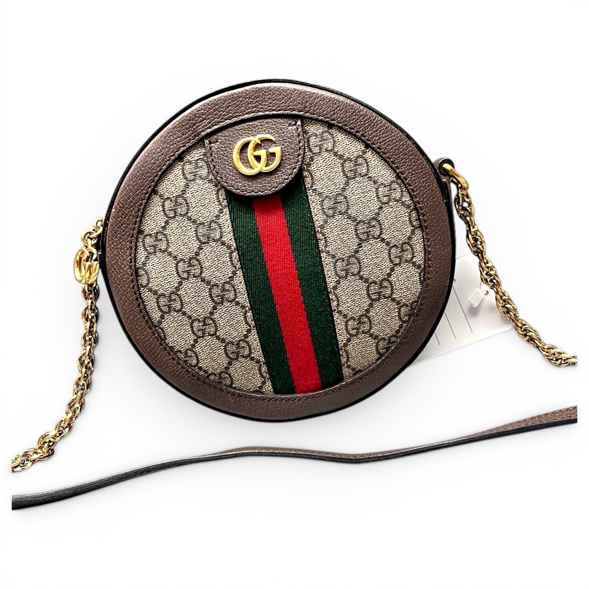 Ophidia Round leather handbag