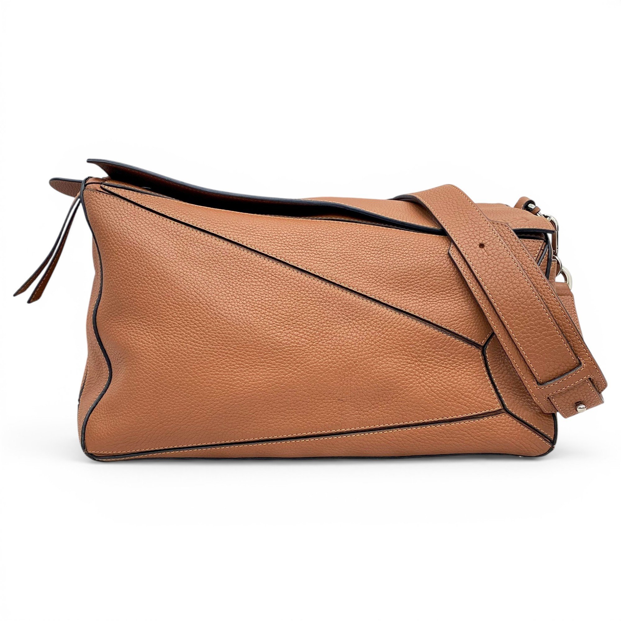 Puzzle leather handbag