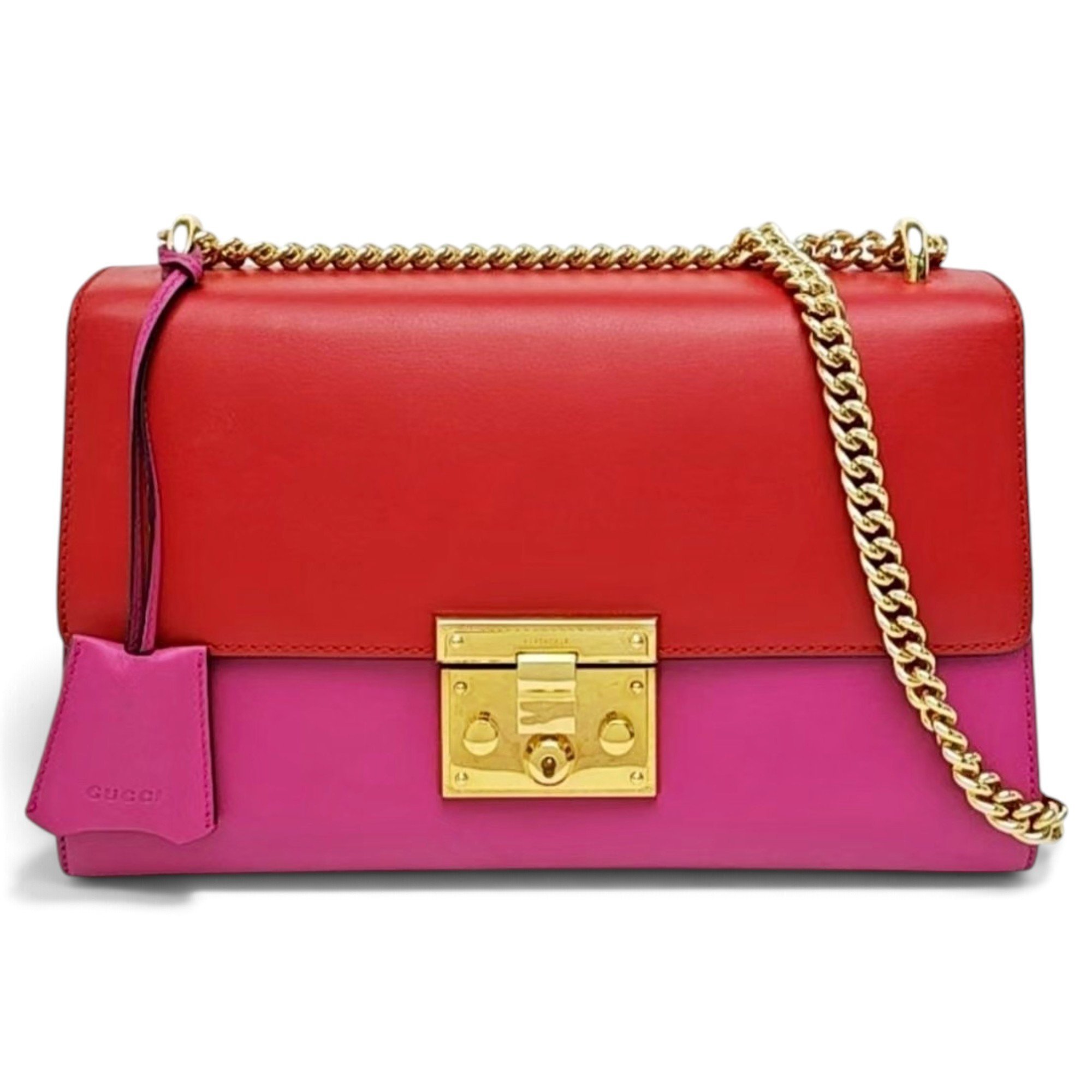Padlock leather handbag