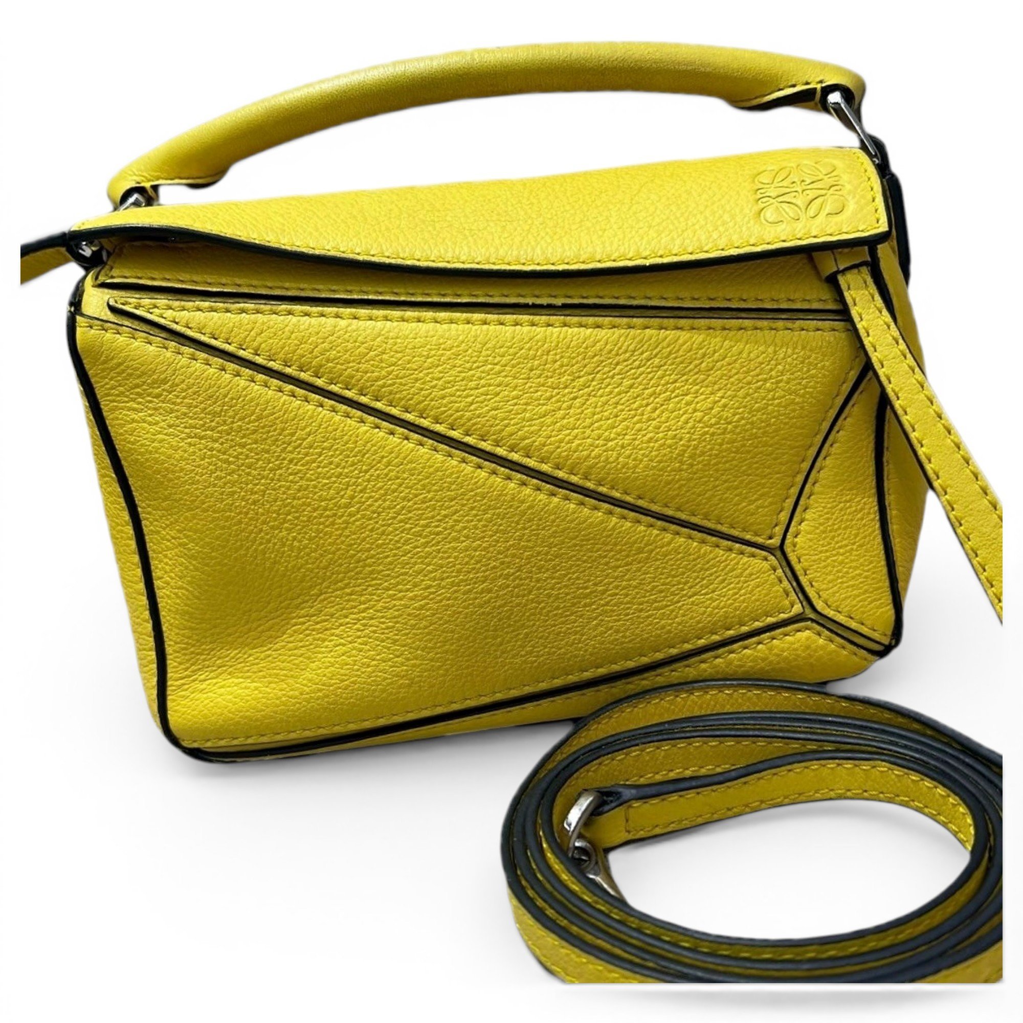 Puzzle leather handbag