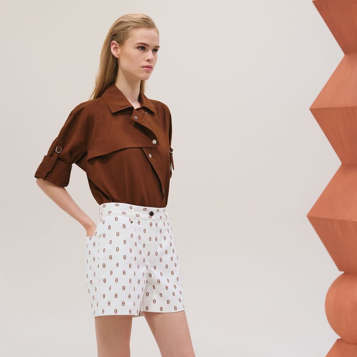 Marron Fauve "Chaine d'Ancre" Shorts