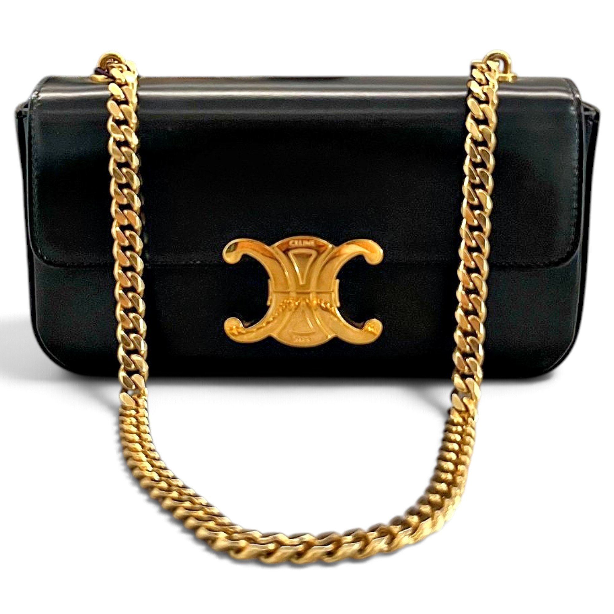 Triomphe chain leather crossbody bag